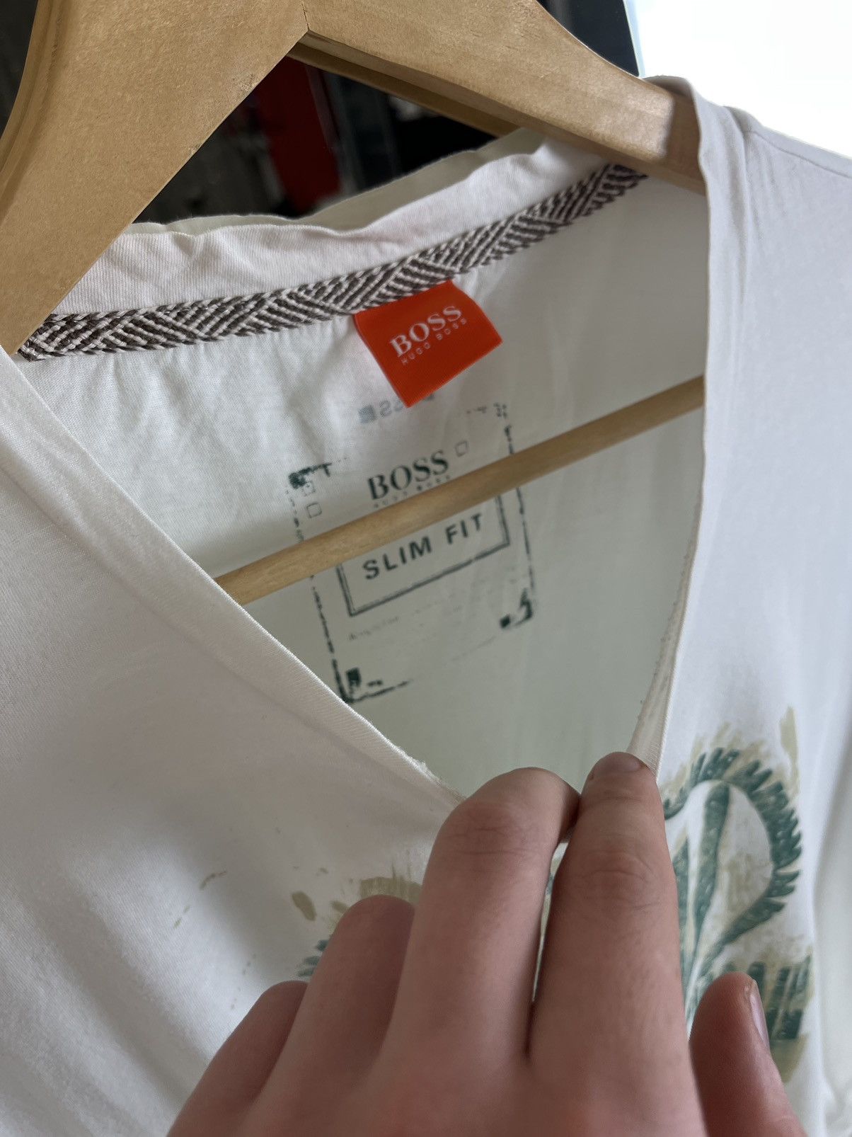 Hugo Boss BOSS Hugo Boss Slim Fit Abstract Graphic Tee White Size US XXL / EU 58 / 5 - 3 Thumbnail