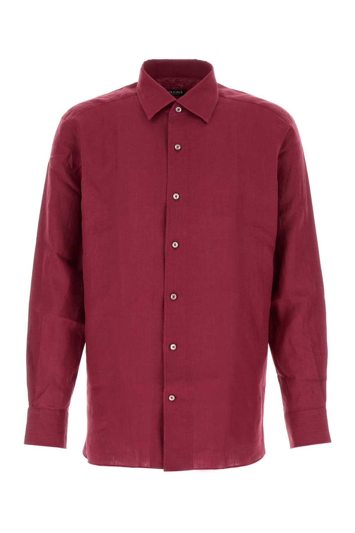 Ermenegildo Zegna Tyrian Purple Linen Shirt Size US XXL / EU 58 / 5 - 1 Thumbnail
