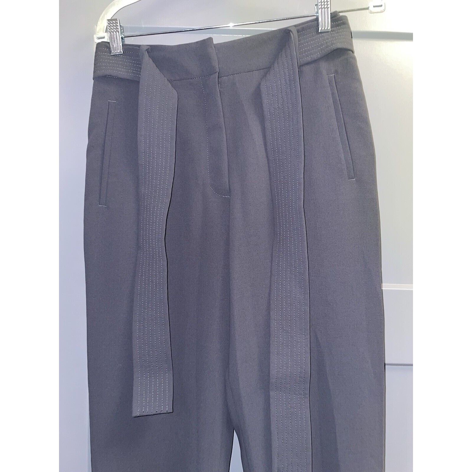 Aritzia Wilfred Aritzia Tie Front High Waisted Pants Gray Belt 6 Size 28" / US 6 / IT 42 - 3 Thumbnail