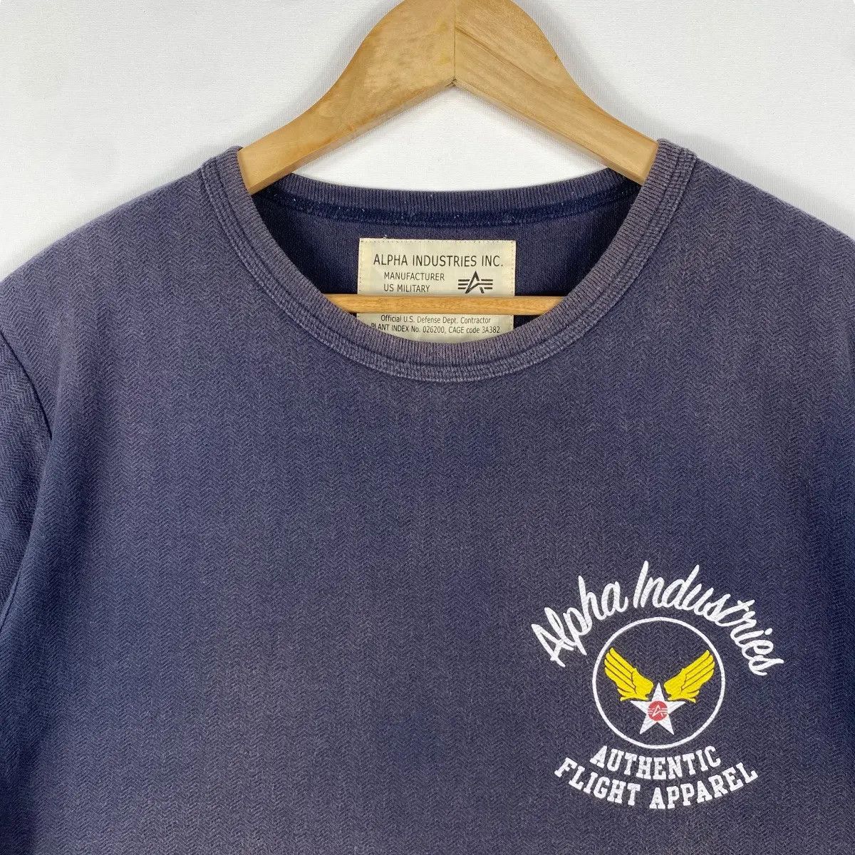 Alpha Industries ALPHA INDUSTRIES Authentic Flight Apparel Faded Tee Shirt Size US M / EU 48-50 / 2 - 4 Thumbnail