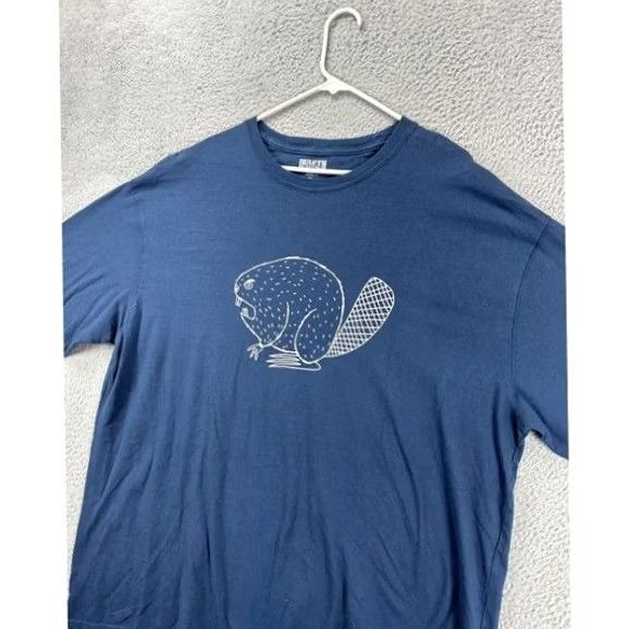 Duluth Trading Company Duluth Trading Co. Longtail T Shirt Men XL Blue Spell Out Beaver Graphic Print Crew Neck Long Sleeve Relaxed Fit NEW Size US XL / EU 56 / 4 - 5 Thumbnail