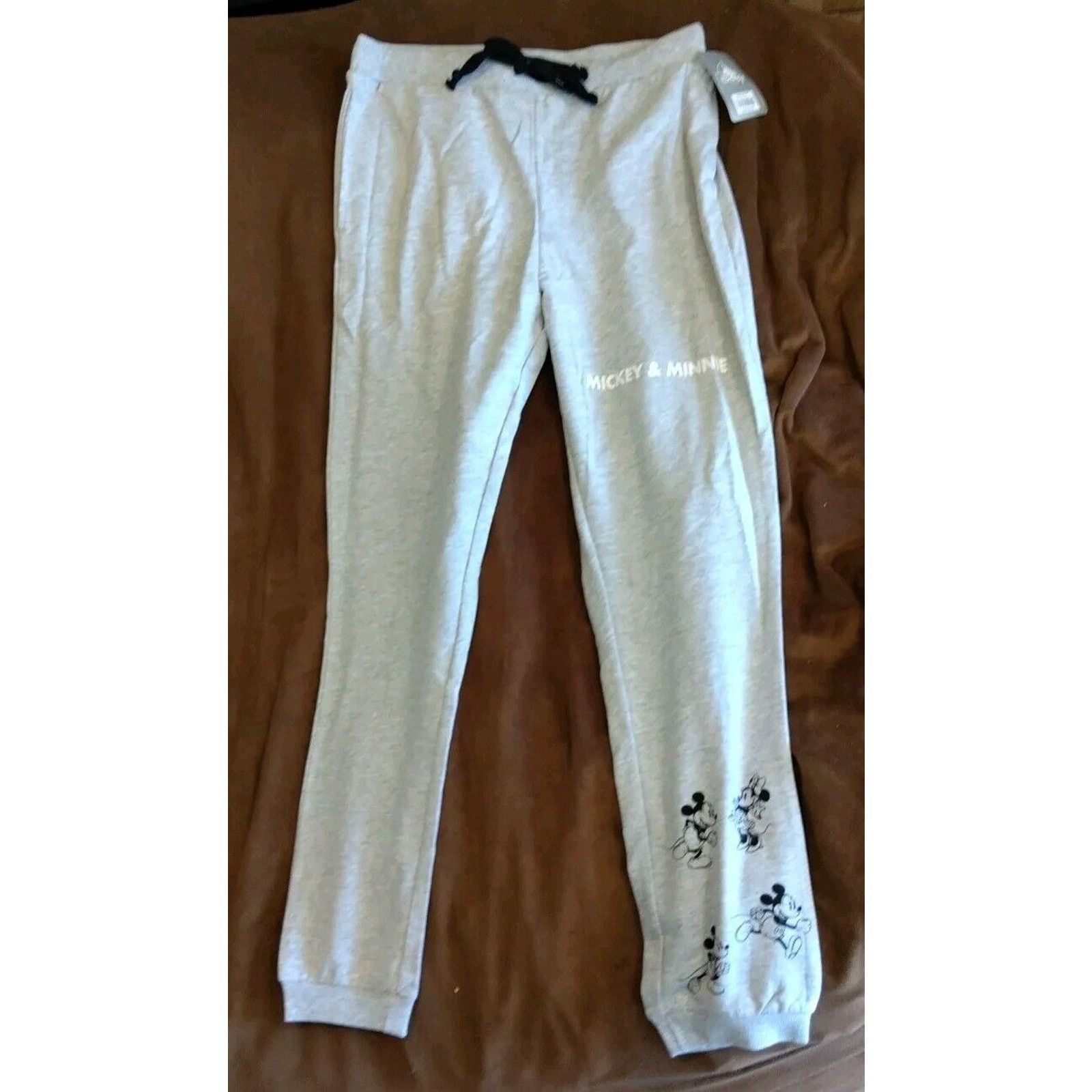 Disney NWT !! Disney Mickey & Minnie Mouse Gray Lounge Pants Women Size M / US 6-8 / IT 42-44 - 1 Thumbnail