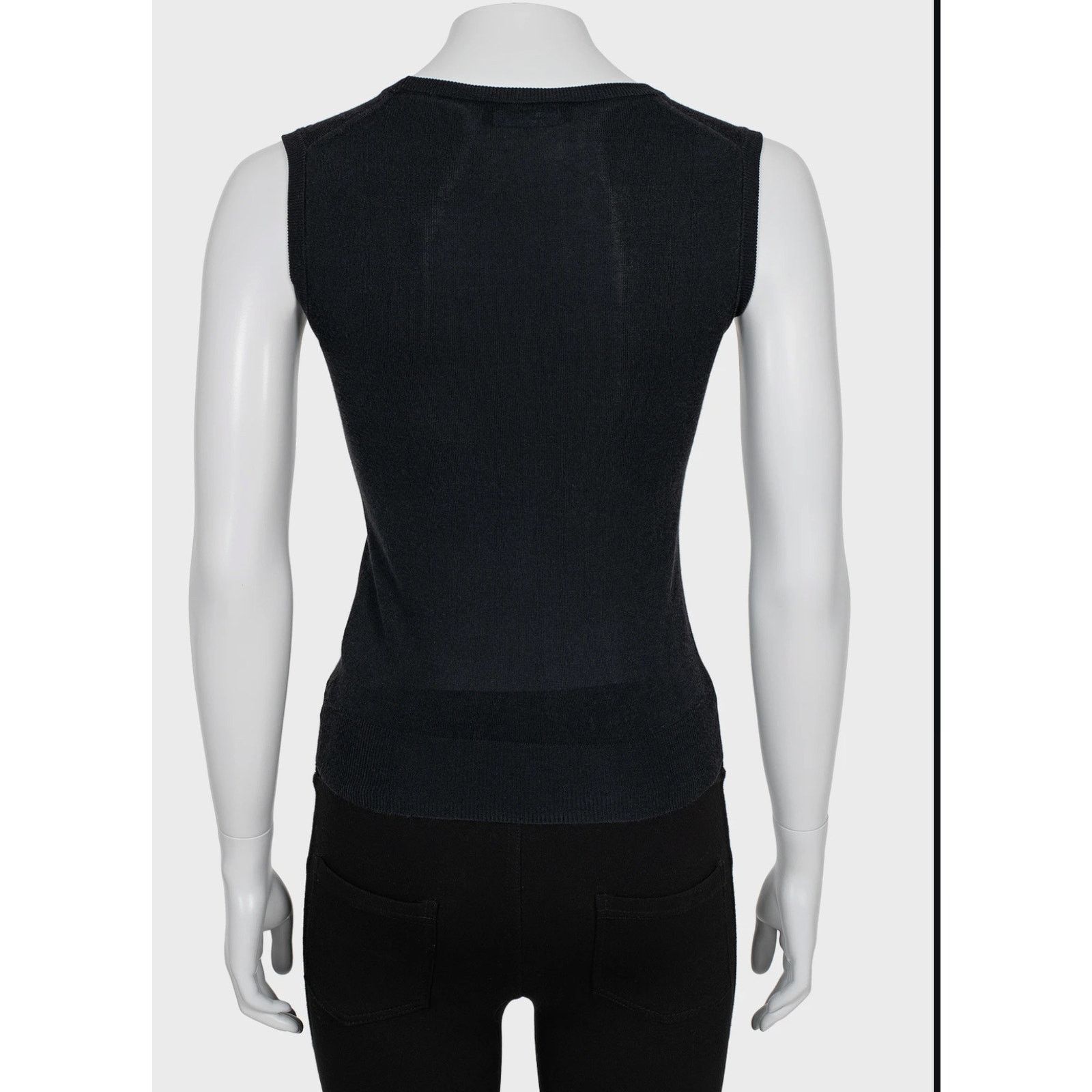 Dolce & Gabbana Dolce & Gabbana Black Button-Down Tank Top - Size 38/XS Size XS / US 0-2 / IT 36-38 - 3 Thumbnail