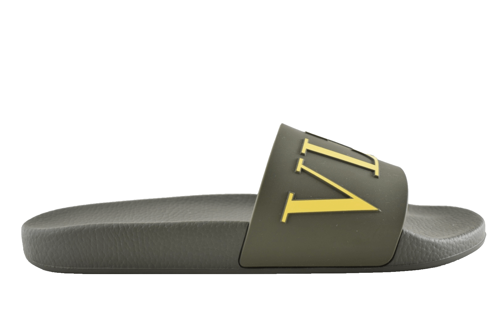 Valentino Garavani VLTN Yellow Logo Rubber Pool Slide Sandal 44 11 Size US 11 / EU 44 - 1 Thumbnail