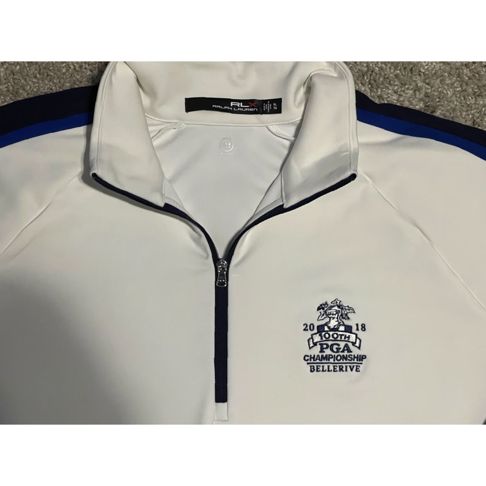 RLX Ralph Lauren RLX Ralph Lauren White 1/4 Zip Stretch Pullover Golf Shirt Mens XL Mock Neck Activewear Lightweight Stretch Pullover Size US XL / EU 56 / 4 - 3 Thumbnail