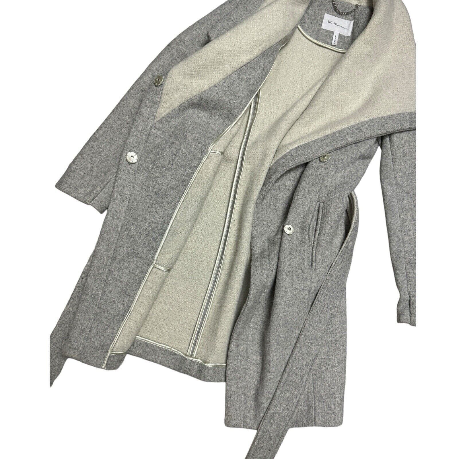 Bcbgmaxazria BCBG Generation WOOL Blend Luxury Designer Trench Pea Coat Size XS / US 0-2 / IT 36-38 - 5 Thumbnail