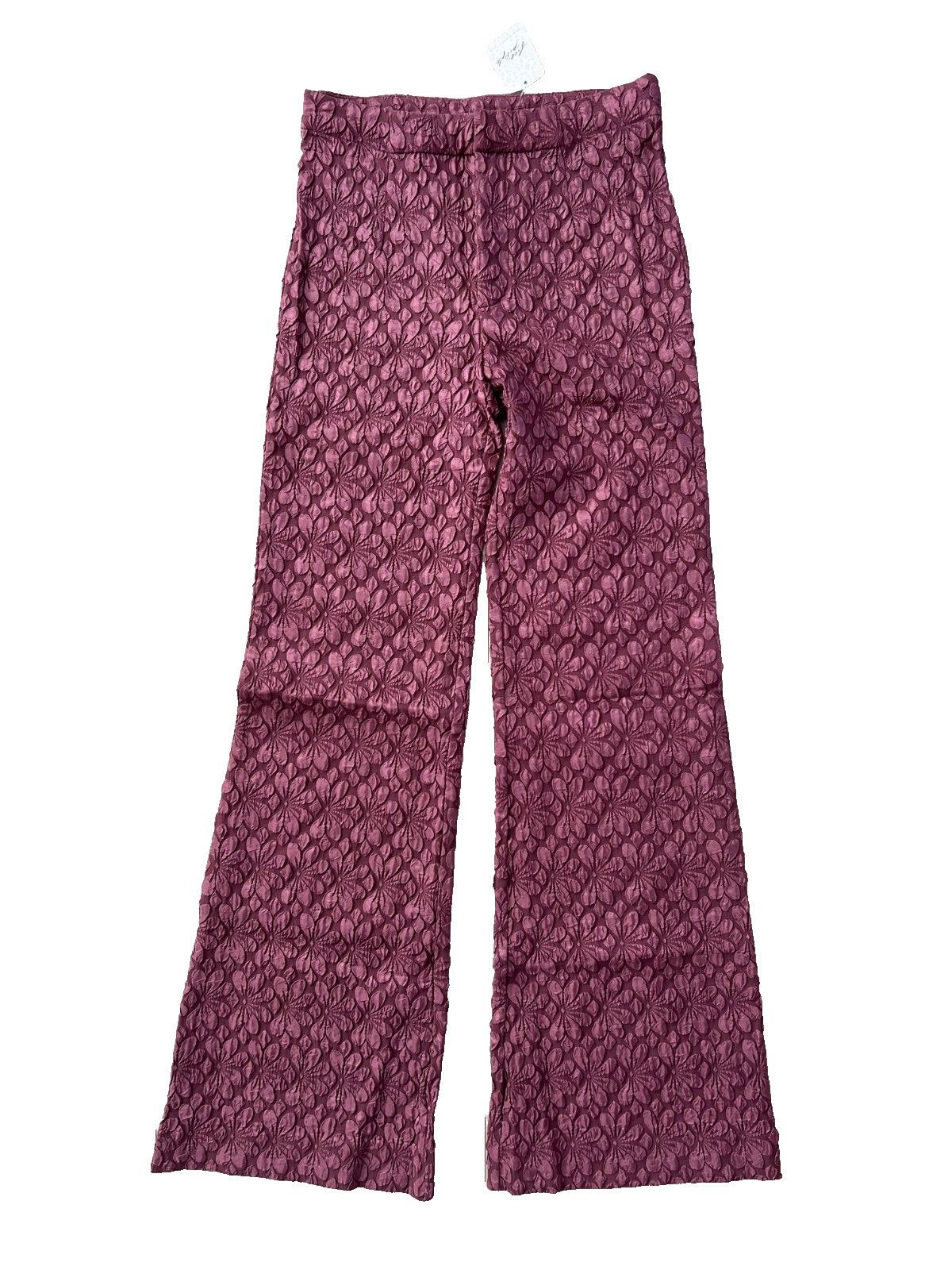 Free People Free People Runaway Floral Flare Pants Plum ( 4 ) Size 27" / US 4 / IT 40 - 4 Thumbnail