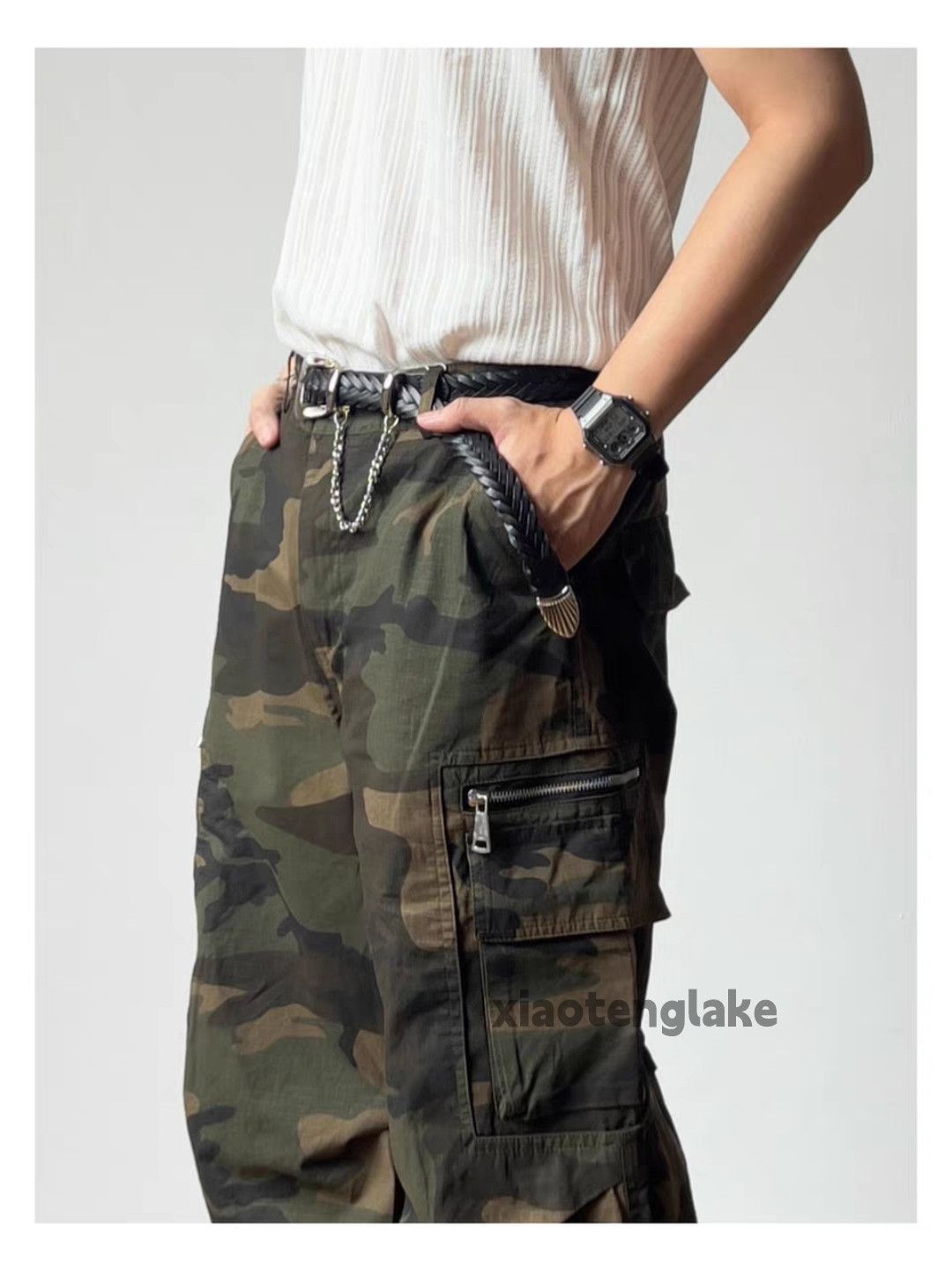 Vintage Xtl vintage wide Leg loose hiphop military flared pants Size US 33 - 3 Thumbnail