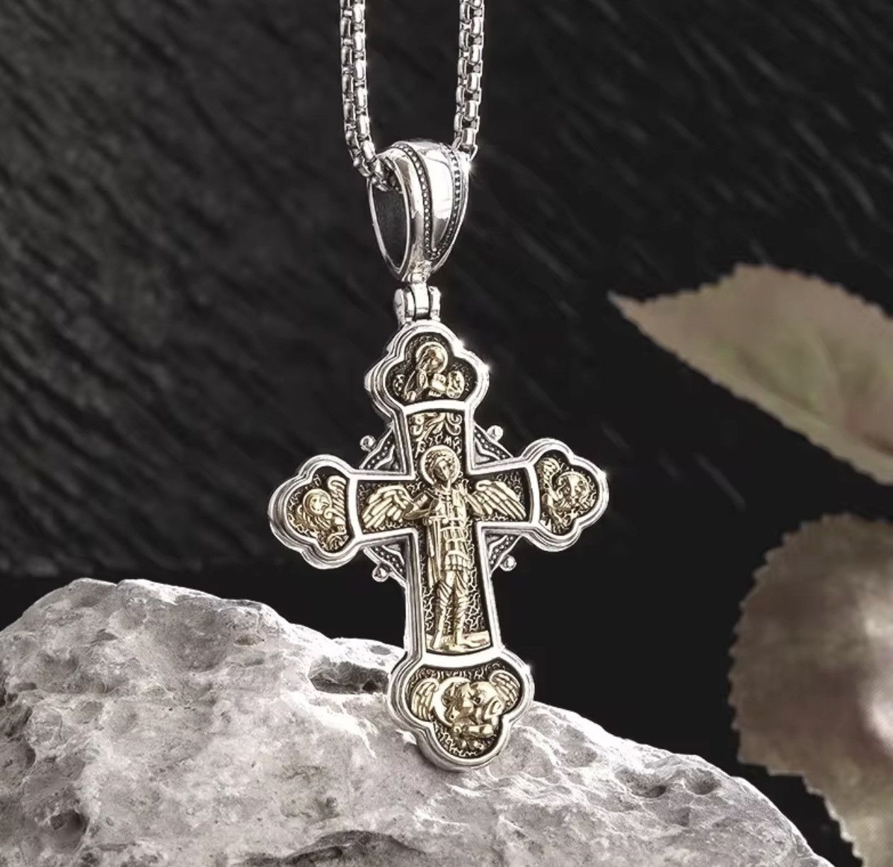 Jewelry Gothic Skeleton Cross Necklace Size ONE SIZE - 2 Thumbnail