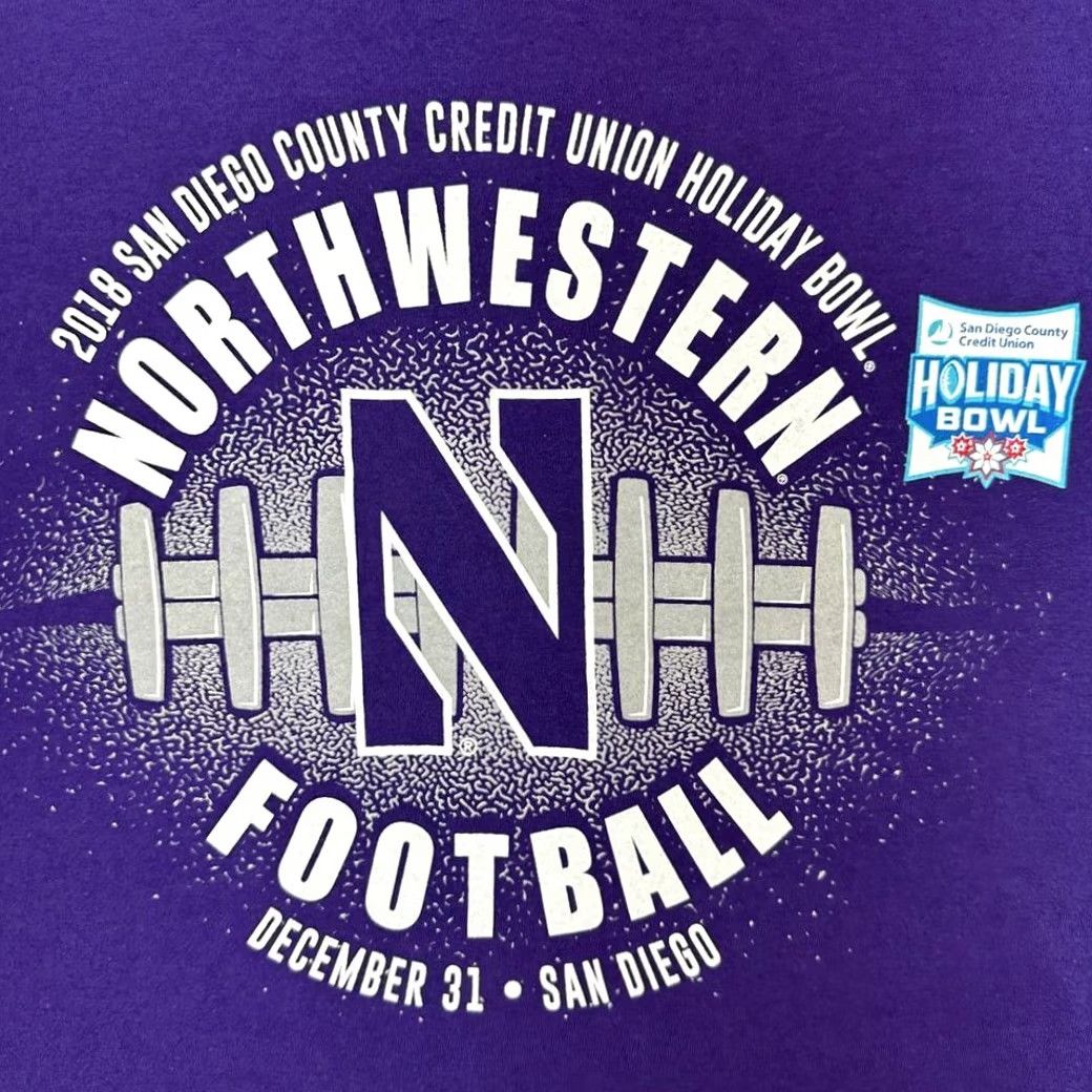 Vintage Northwestern Wildcats Football T-Shirt Men XL Purple Long Sleeve Tee The Victory Size US XL / EU 56 / 4 - 6 Thumbnail