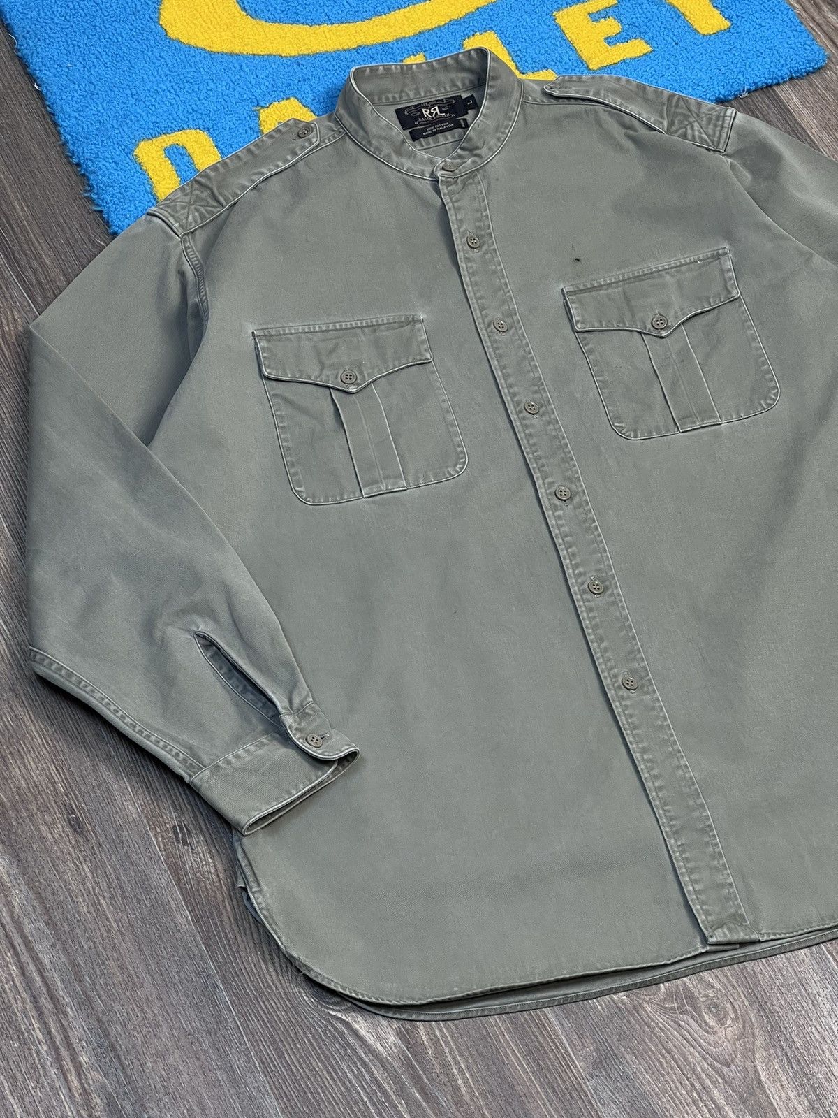 Polo Ralph Lauren Vintage Double RL Military Western Heavy Buttons Shirt Size US L / EU 52-54 / 3 - 3 Thumbnail