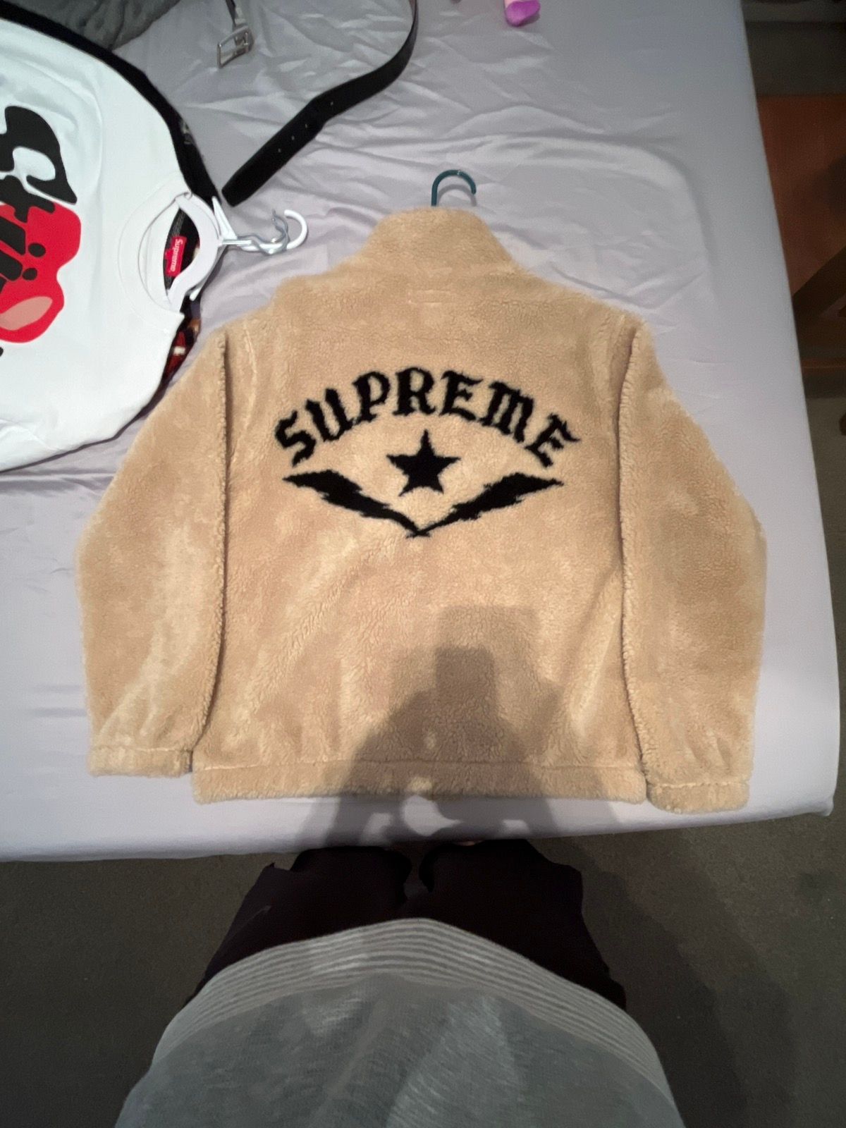 Pre-owned Supreme Star Fleece Jacket In Tan