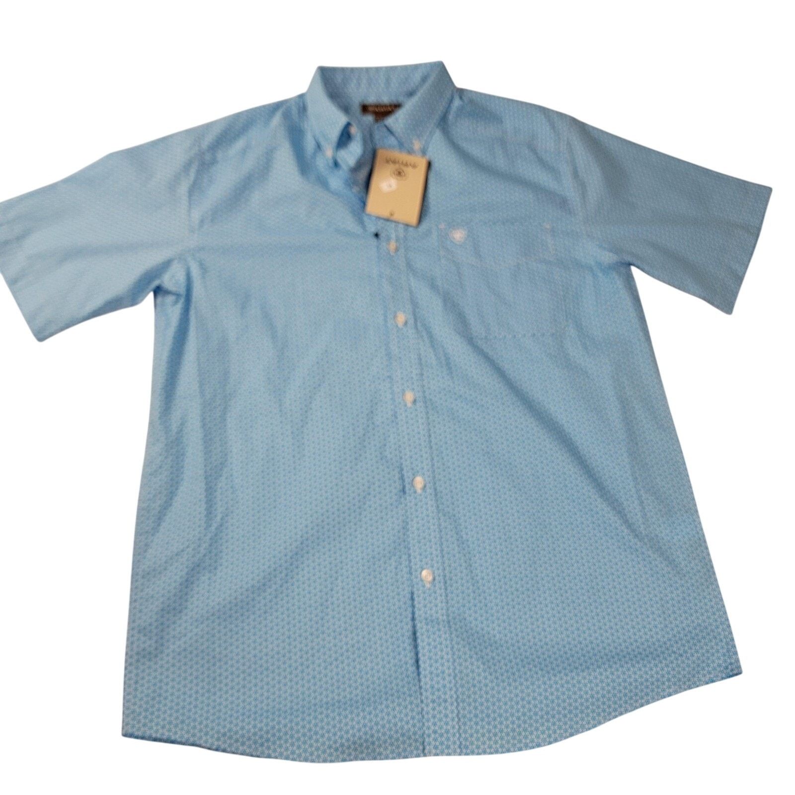 Ariat Ariat Shirt Mens Blue Simeon Classic Fit Short Sleeve Button Size US M / EU 48-50 / 2 - 1 Thumbnail