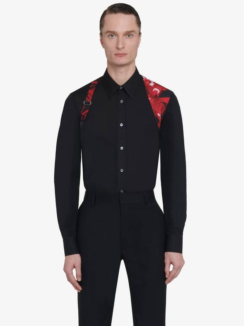 Alexander McQueen o1srvl11e0226 Wax Flower Harness Shirt In Black Size US S / EU 44-46 / 1 - 2 Thumbnail