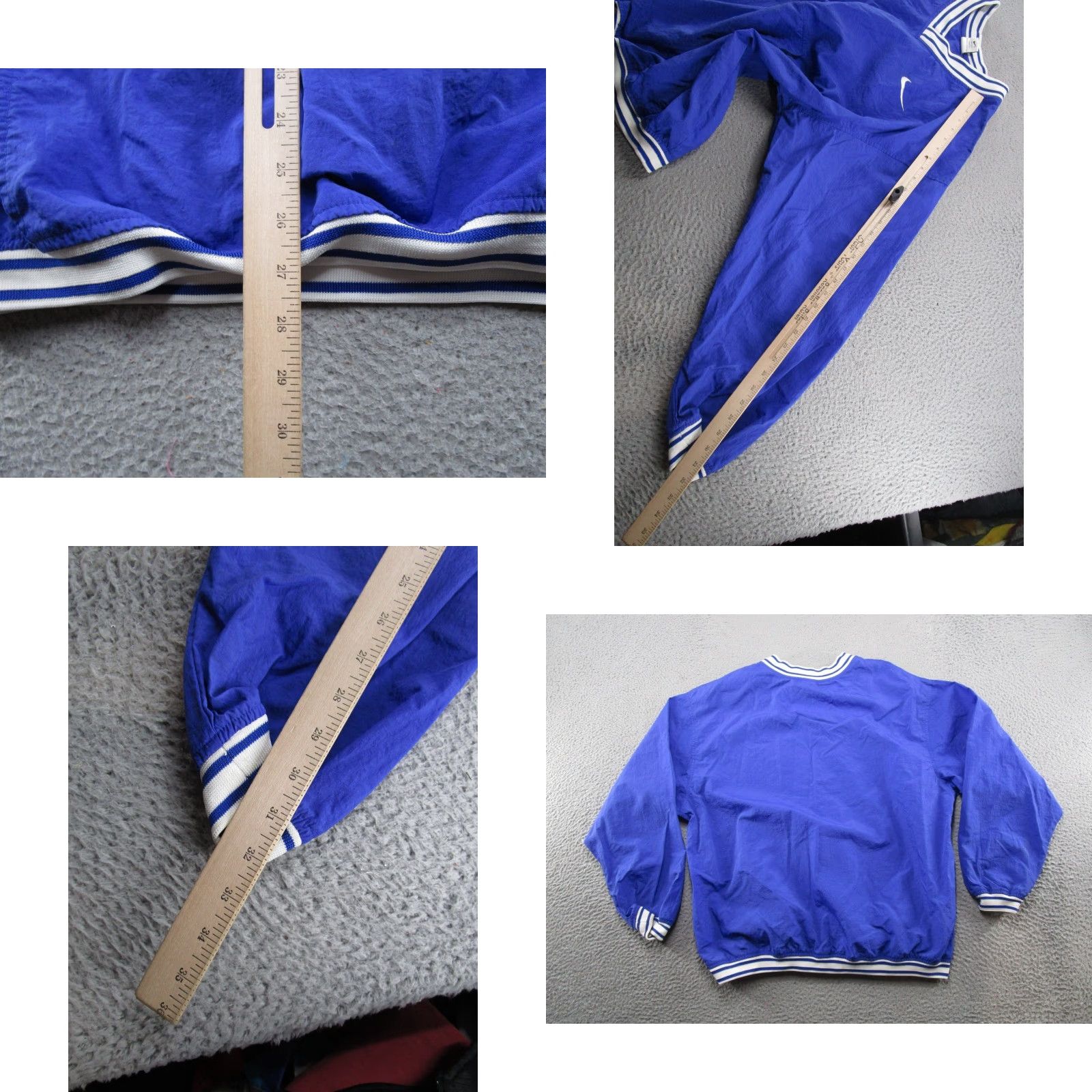 Nike VINTAGE Nike Windbreaker Shirt XL Blue Swoosh Pullover V-Neck 90s Sports Casual Men Size US XL / EU 56 / 4 - 8 Thumbnail