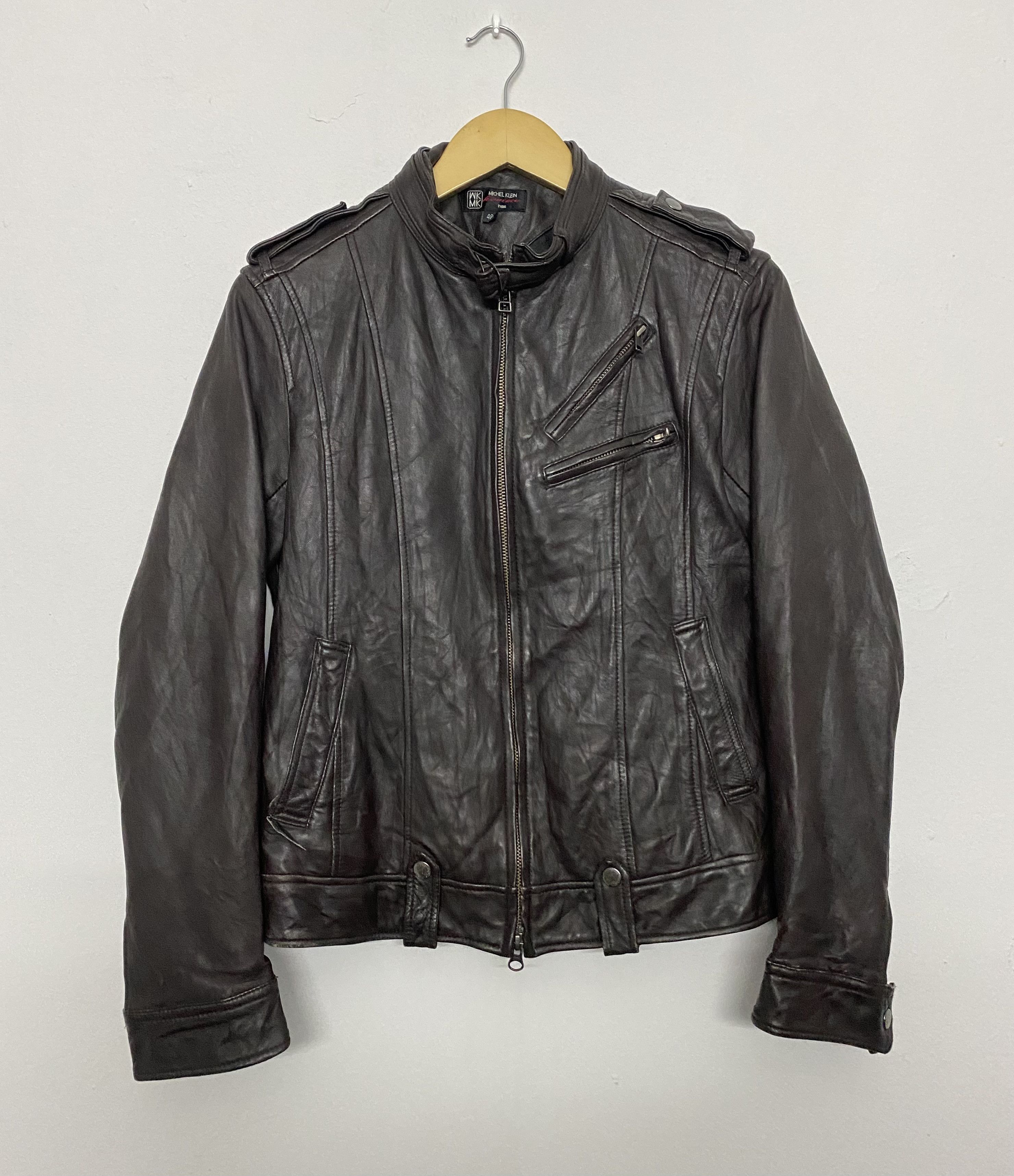Michel Klein Michel Klein Homme Paris Sheepskin Leather Biker Jacket Size US S / EU 44-46 / 1 - 1 Thumbnail