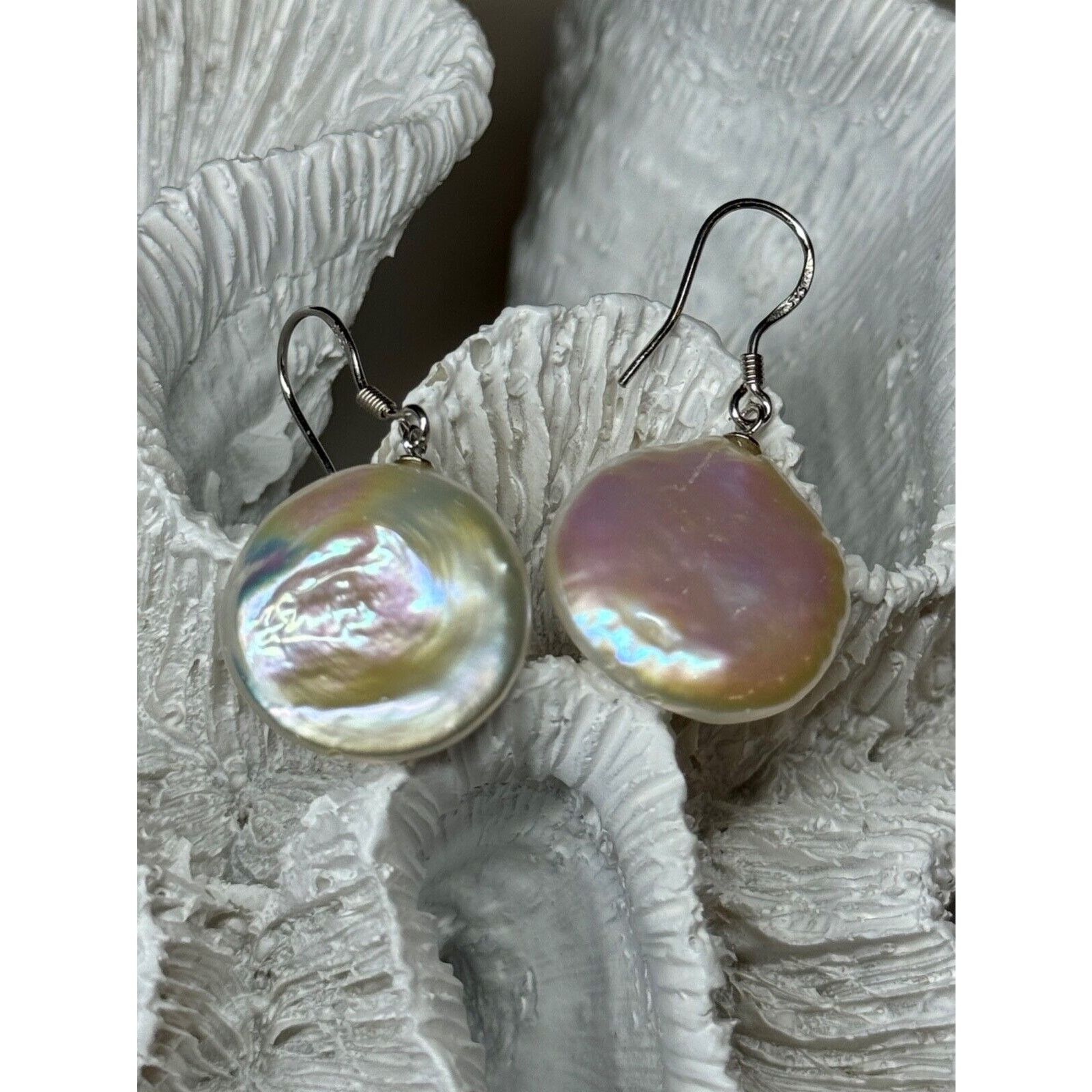 Jewelry 925 STERLING SILVER FRESH WATER PEARL EARRINGS LENGTH 1.8 In Size ONE SIZE - 6 Thumbnail