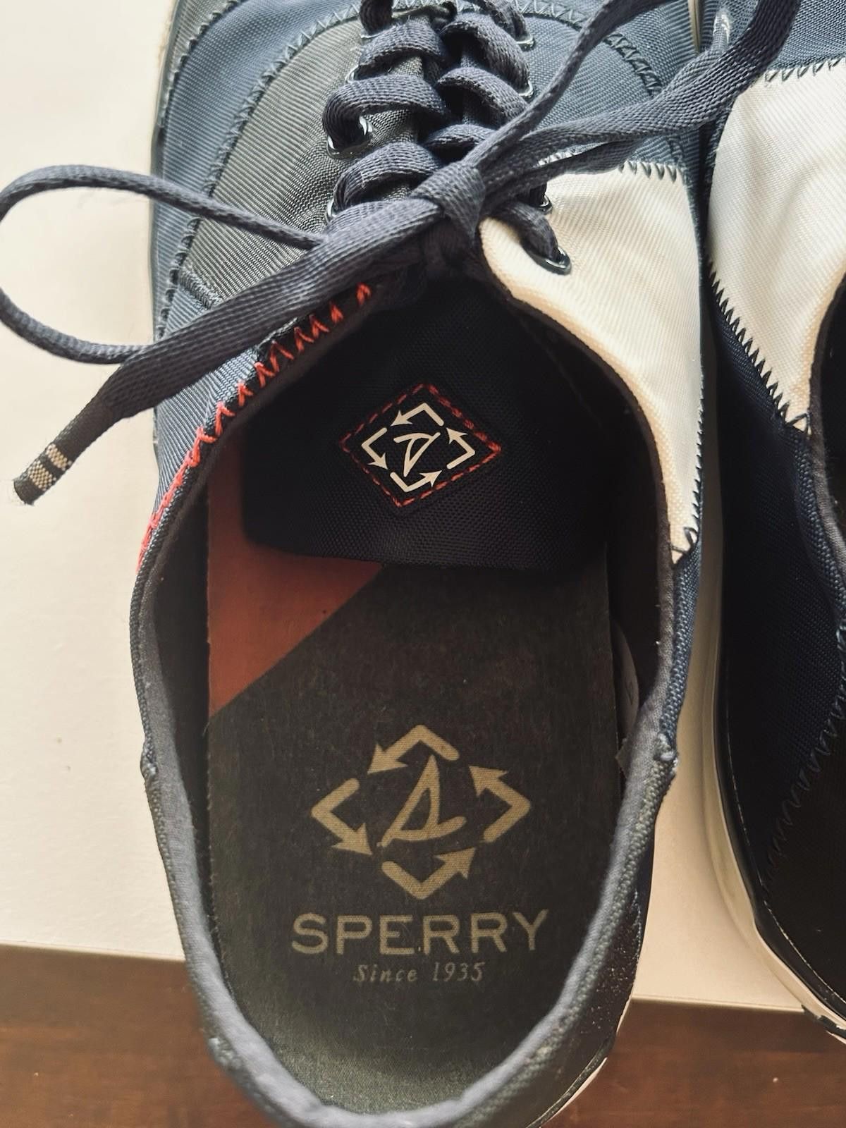 Sperry Sperry Shoes Mens 12 Captain CVO Sneakers White Blue Canvas Size US 9 / EU 42 - 5 Thumbnail