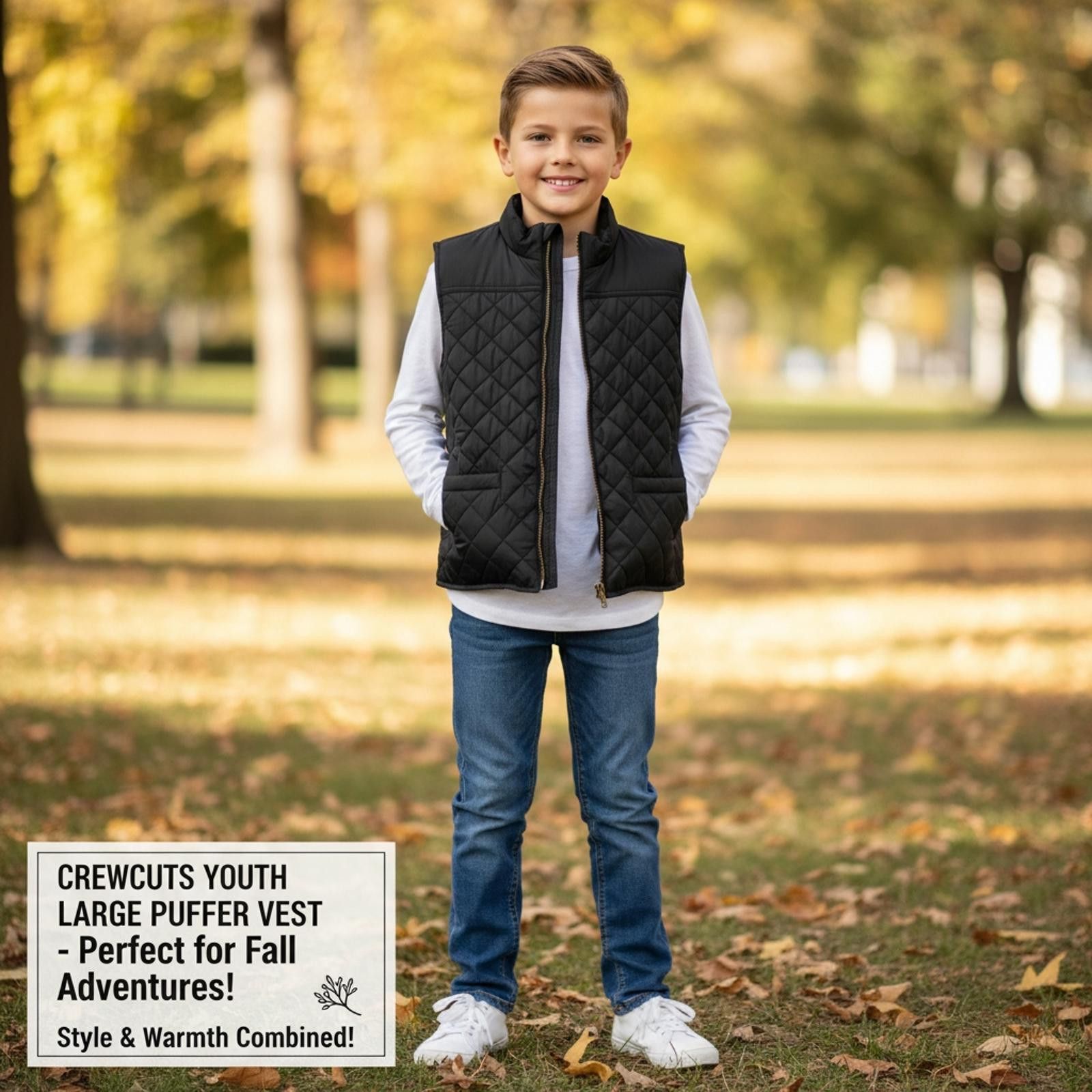 Other Crewcuts Youth Large Diamond-Quilted Puffer Vest Size US L / EU 52-54 / 3 - 2 Thumbnail