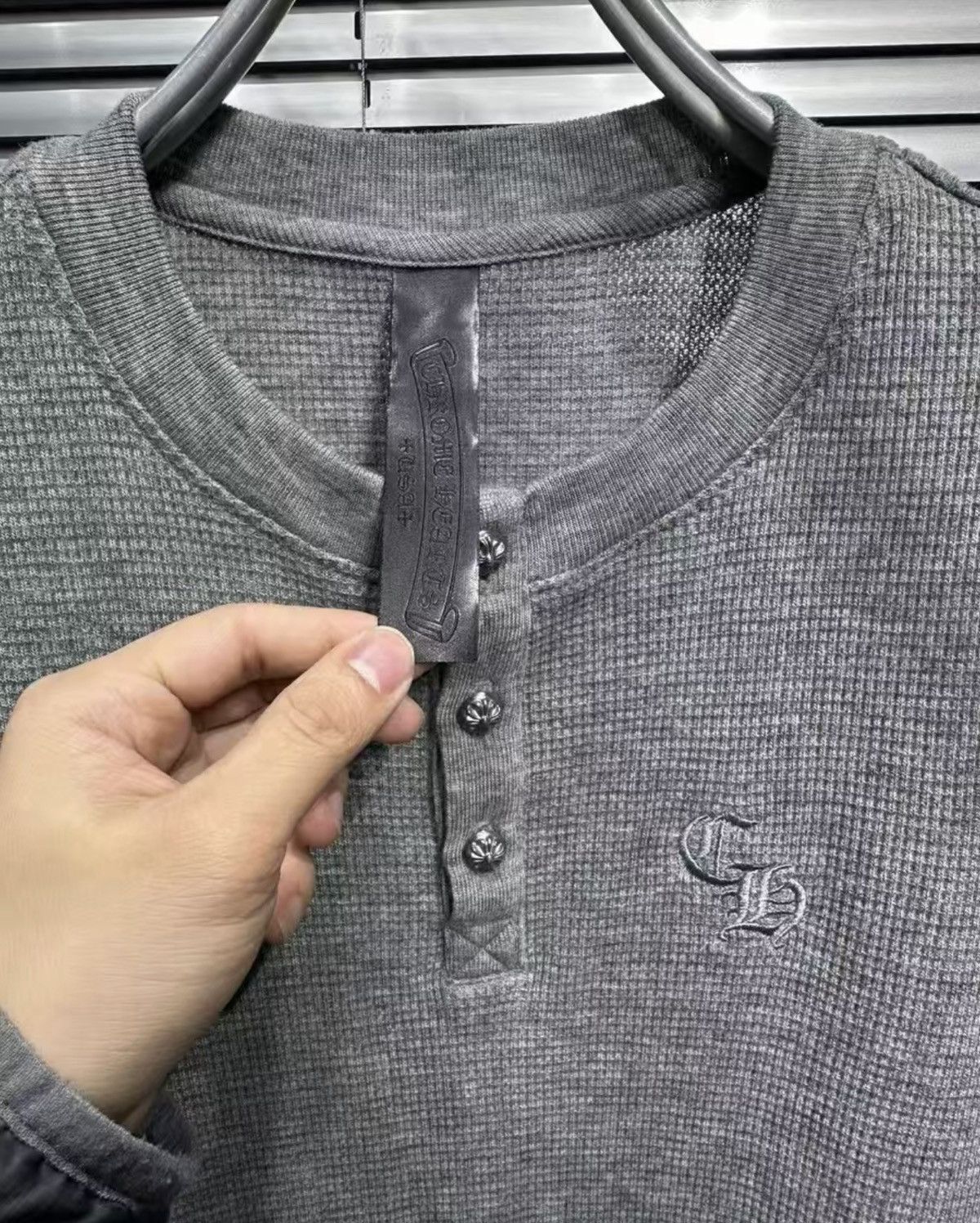 Chrome Hearts Chrome Hearts CH Embroidered Logo Henley Long-Sleeve Top Size US M / EU 48-50 / 2 - 4 Thumbnail