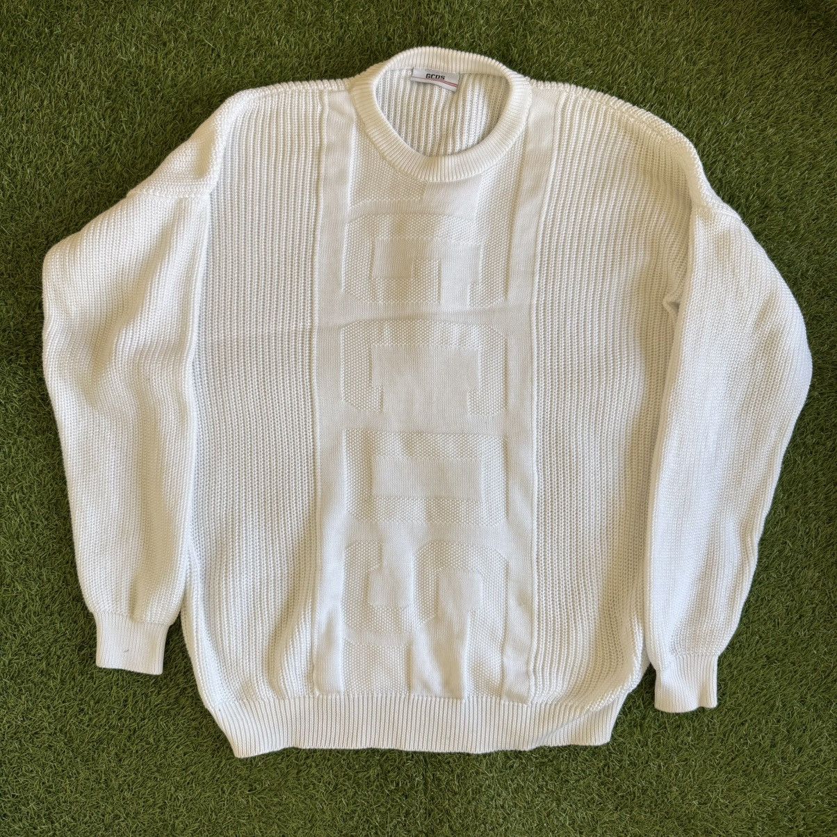 GCDS GCDS Sweater Cable Knit Jumper White Mens Sz L Made In Italy Size US L / EU 52-54 / 3 - 1 Thumbnail