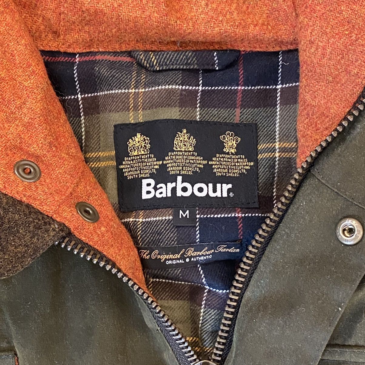 Barbour BARBOUR WESSEX ORVIS PARKA JACKET WAXED COTTON WOOL GREEN M ...