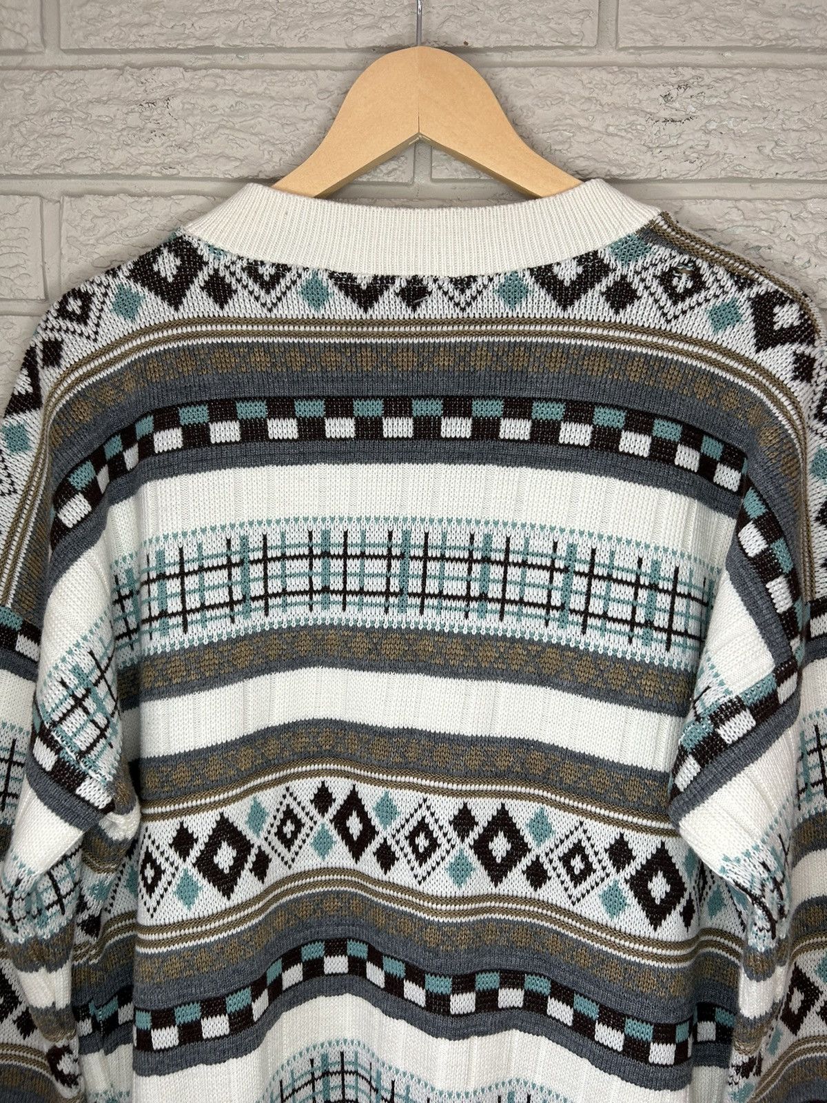 Vintage Vintage 90s Crazy Patterned Italian Knit Cardigan Size US M / EU 48-50 / 2 - 5 Thumbnail