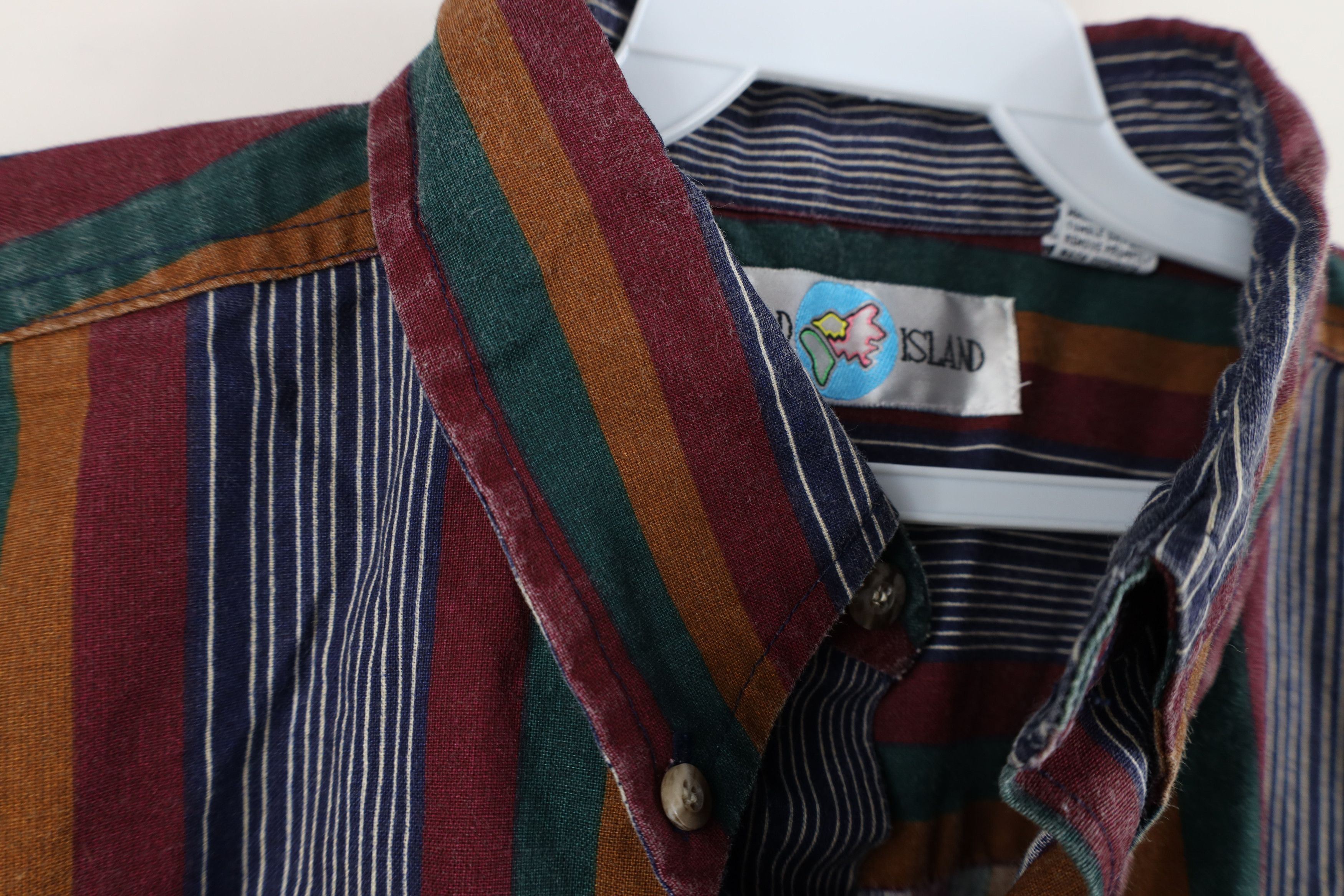 Vintage Vintage 90s Streetwear Rainbow Striped Button Down Shirt Size US L / EU 52-54 / 3 - 7 Thumbnail