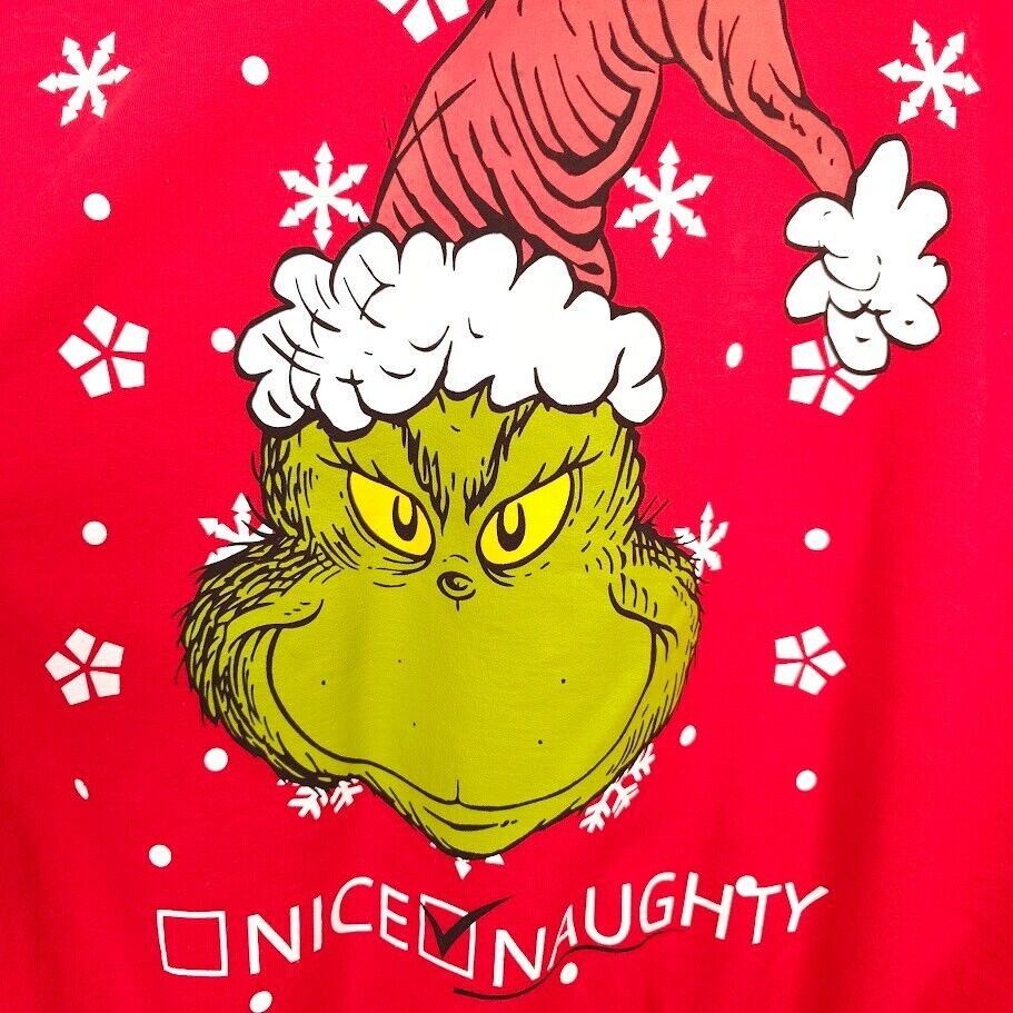 Other The Grinch Christmas Sweatshirt Mens Size 2XL Red Naughty Size US XXL / EU 58 / 5 - 2 Thumbnail