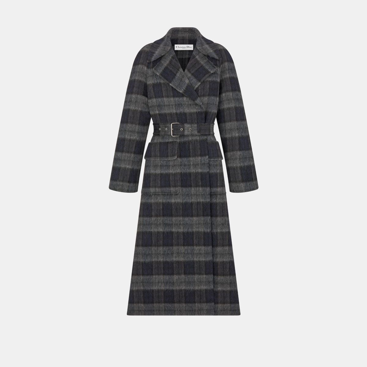 Dior o1bcso1str0225 Coat with Belt in Grey/Blue Size L / US 10 / IT 46 - 1 Thumbnail