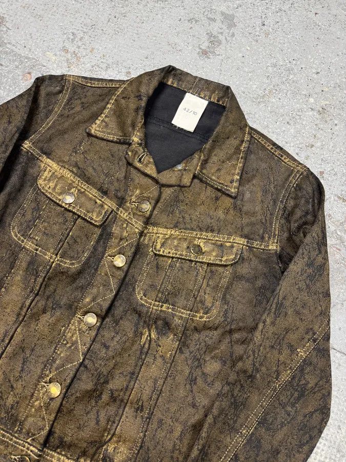 Vintage 2000s Plein Sud Olive Painted Effect Eroded Jacket Size S / US 4 / IT 40 - 2 Thumbnail