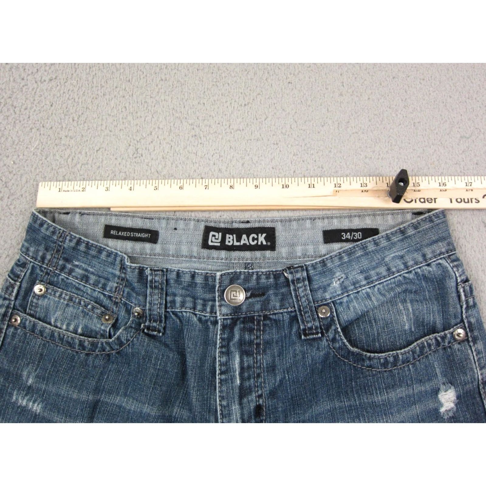 Buckle Black Buckle Black Jeans Adult W34 L 30 Blue Relaxed Straight Denim Distress 90s Mens Size US 34 / EU 50 - 5 Thumbnail