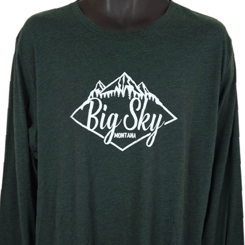 Vintage Big Sky Montana T Shirt Mens Size XL Green Travel Destination Tee Size US XL / EU 56 / 4 - 2 Thumbnail