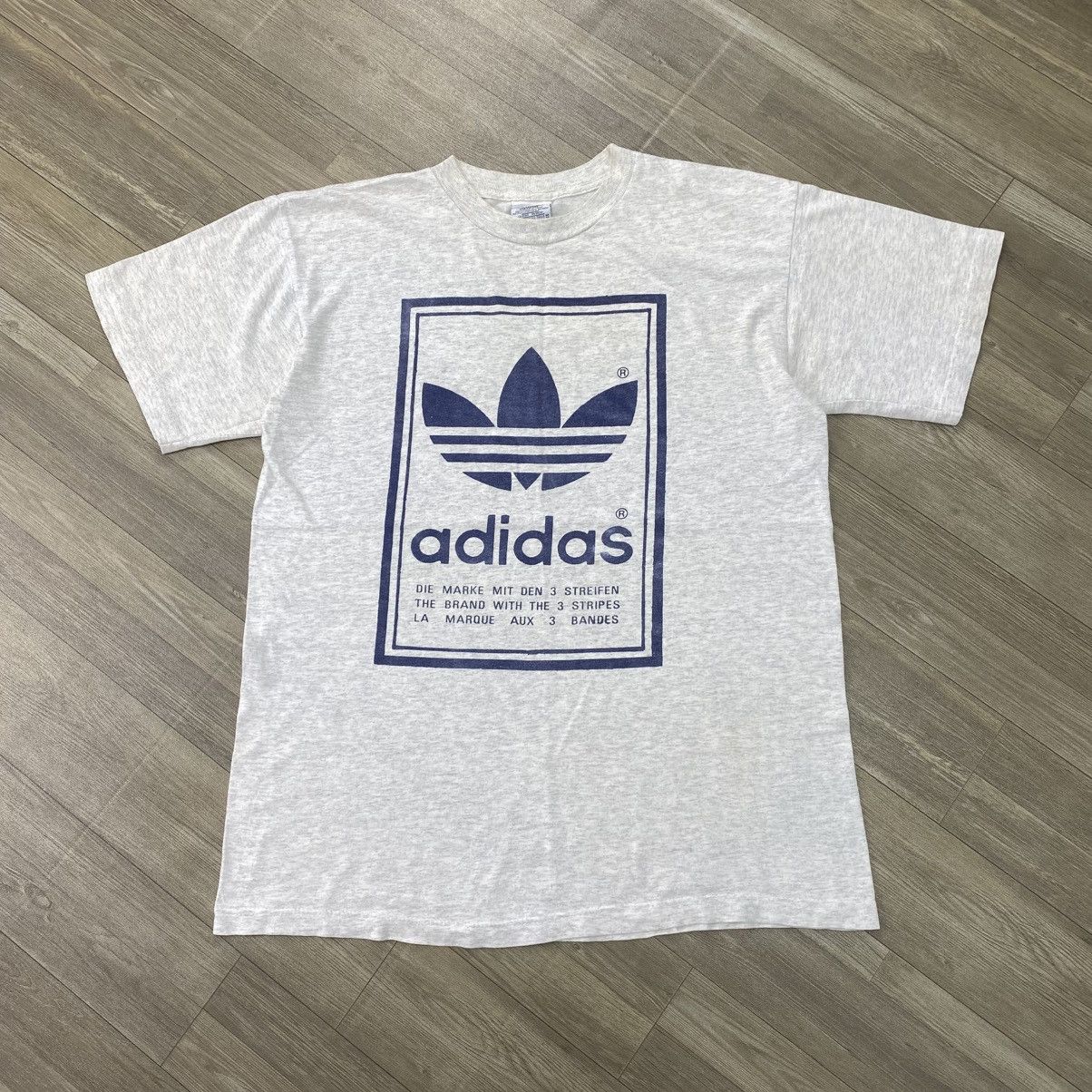 Adidas 🇺🇸1980s Vintage Adidas USA Trefoil Big Logo Spell Out Tee Size US M / EU 48-50 / 2 - 1 Thumbnail