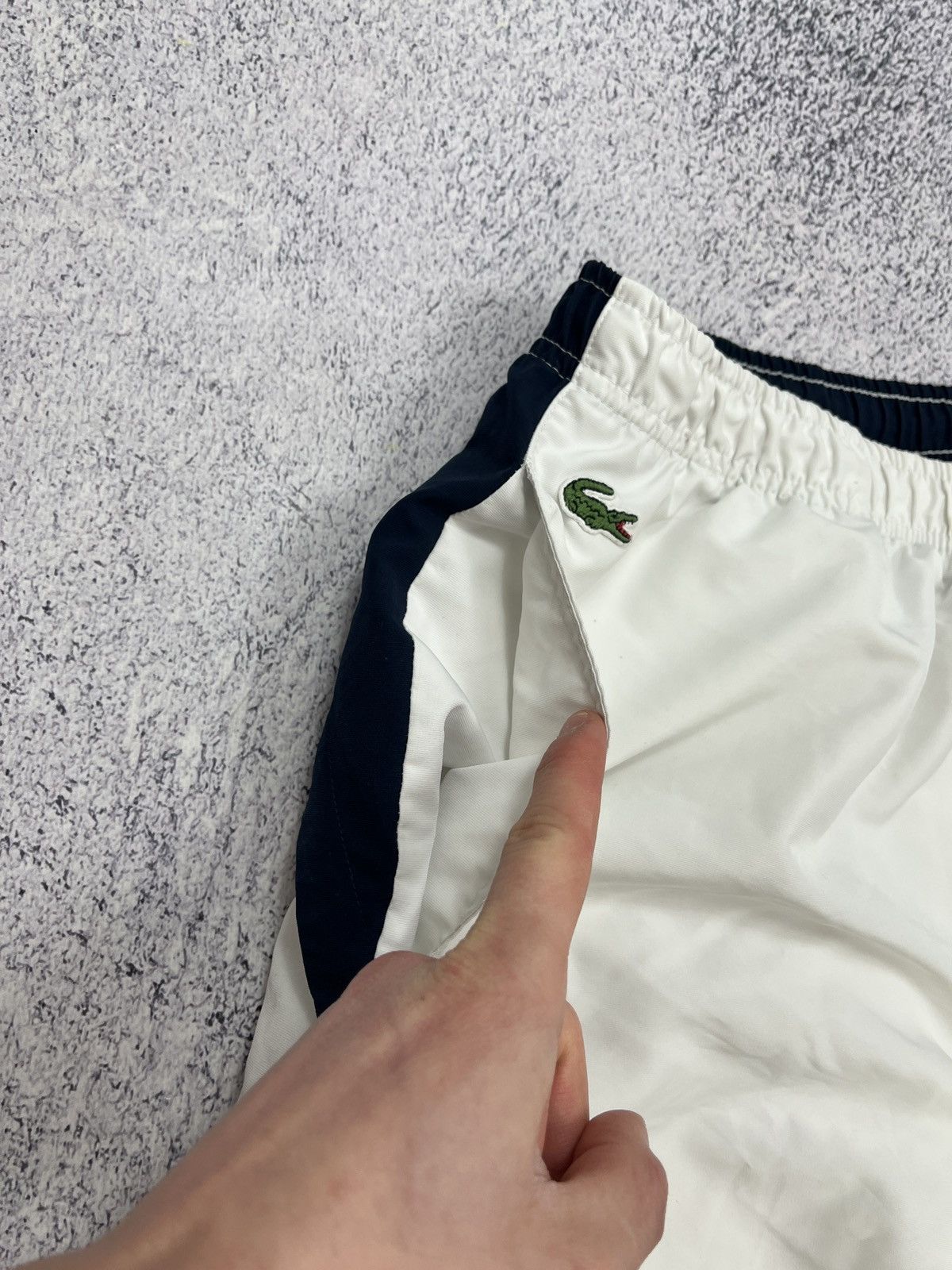 Lacoste × Vintage Vintage Lacoste White Nylon Track Pants Y2K Drill Style Rare Size US 38 / EU 54 - 15 Thumbnail