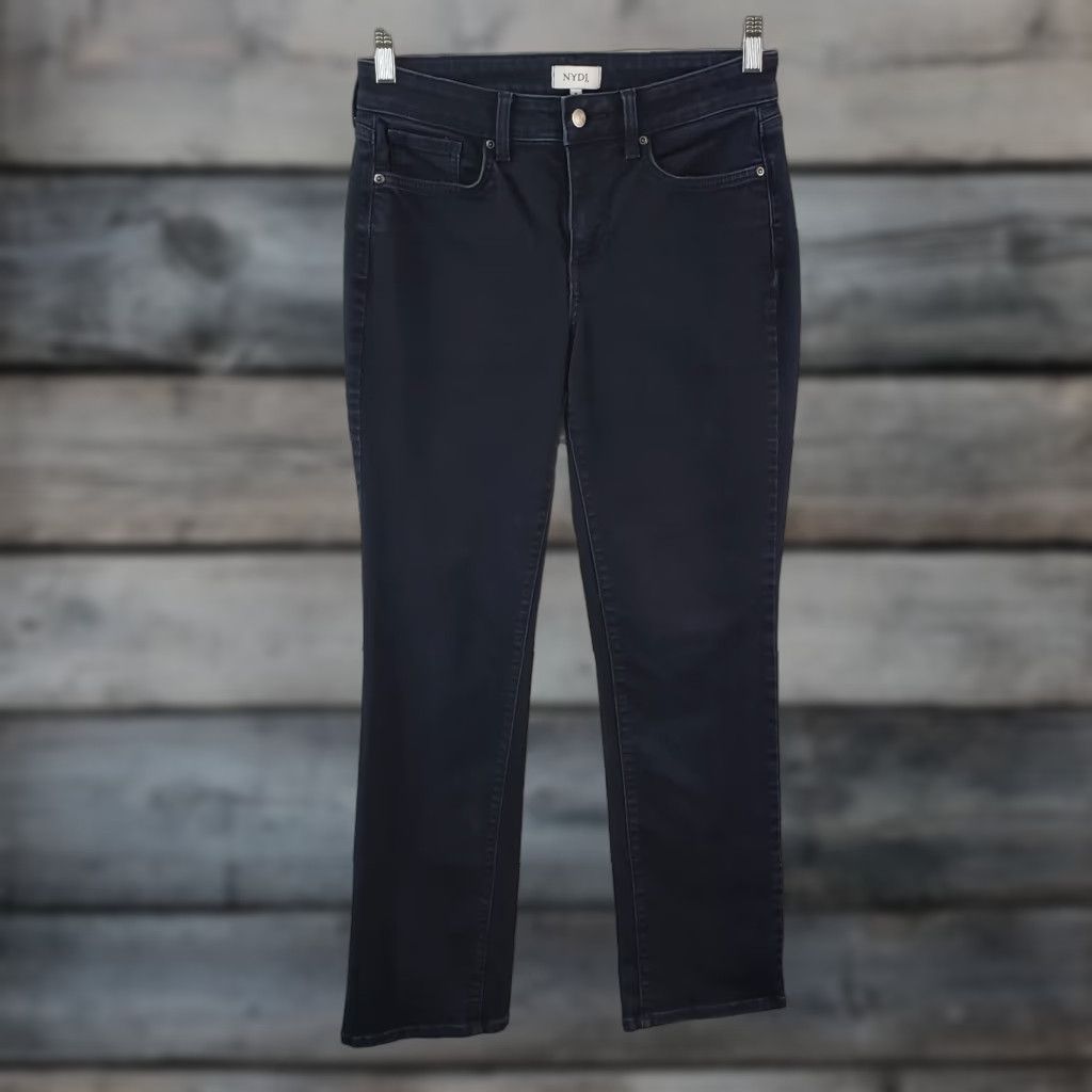 NYDJ NYDJ Womens Straight Jeans Sz 8 Blue Dark Wash Mid Rise Vintage No 30.5in Inseam Womens Jeans Size 30" / US 8 / IT 44 - 1 Thumbnail