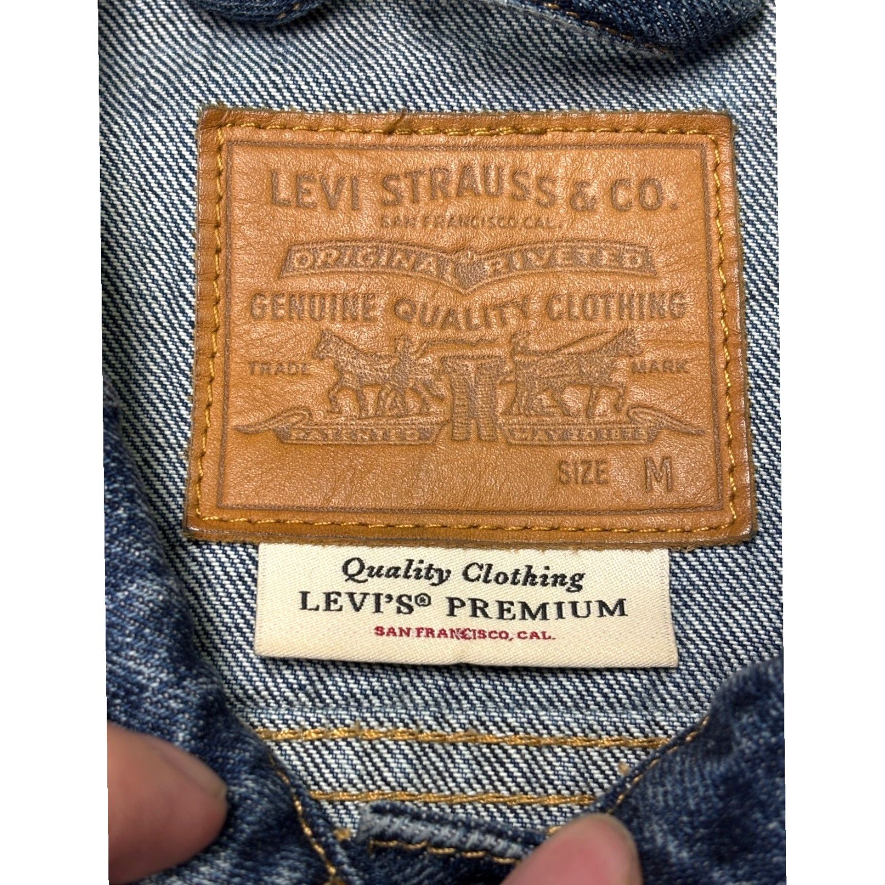 Denime Levi Strauss Premium Trucker Jacket Denim Blue Womens M Regular Size M / US 6-8 / IT 42-44 - 3 Thumbnail