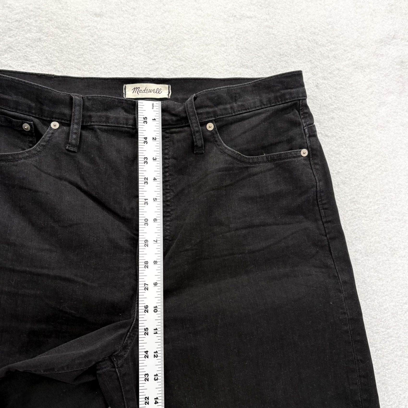 Madewell Madewell Jeans Womens 32 Black Dark Wash High Rise Slim Wide-Leg Crop Denim Pants Size 24" / US 00 / IT 34 - 7 Thumbnail