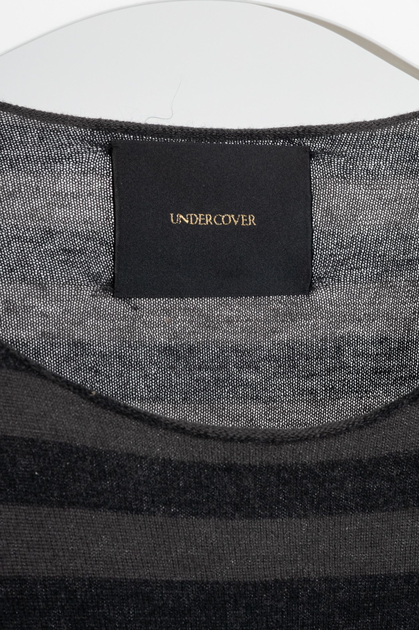 Undercover Undercover Grey & Black Striped Silk & Cashmere Pullover Size US L / EU 52-54 / 3 - 4 Thumbnail