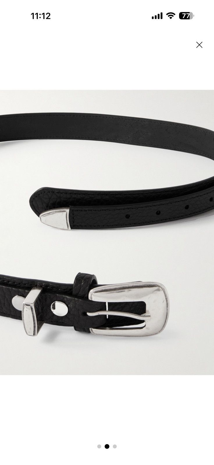 Lemaire Lemaire 3cm Full-Grain Leather Belt Black Size EU 90 Size ONE SIZE - 8 Thumbnail