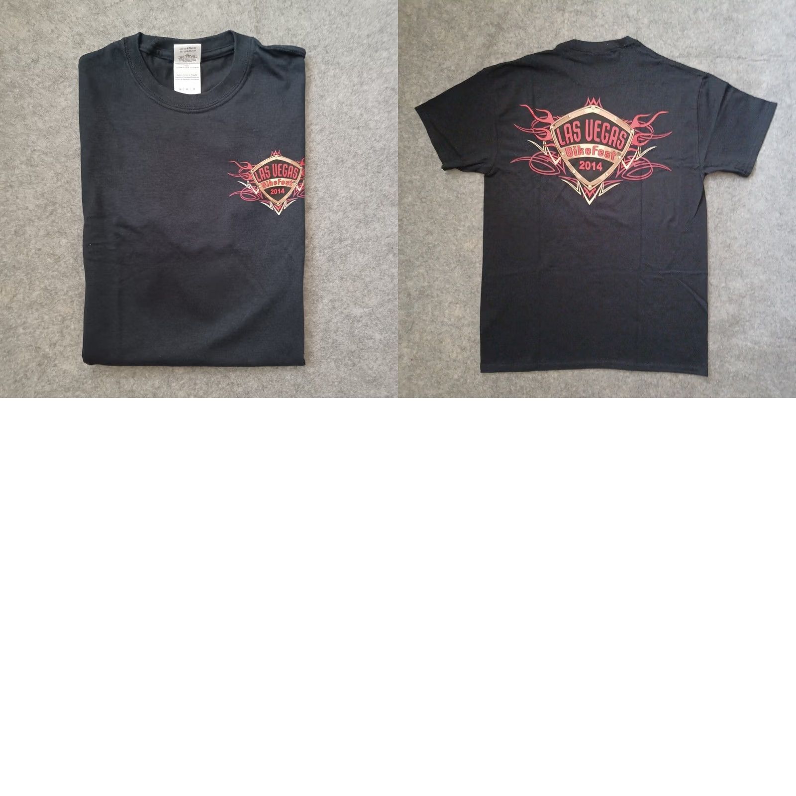 Gildan Gildan Ultra Cotton T-Shirt Mens Black 2014 Las Vegas Bike Fest Front Back Graphic Motorcycle Front Back M Size US M / EU 48-50 / 2 - 9 Thumbnail