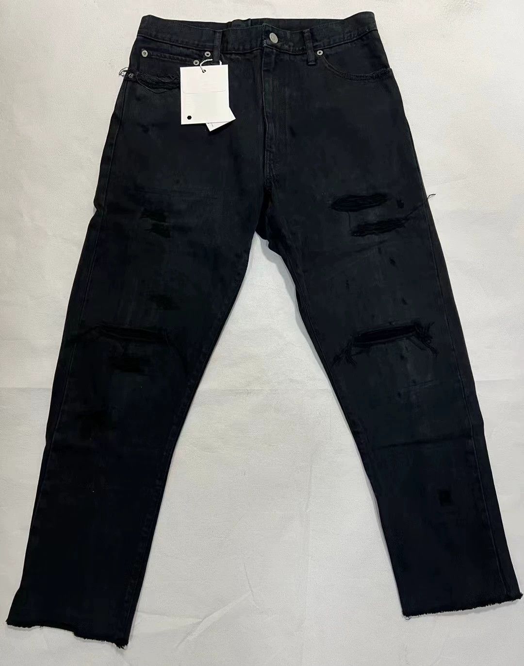 VISVIM JOURNEYMAN PANTS BLK TACKED CRASH