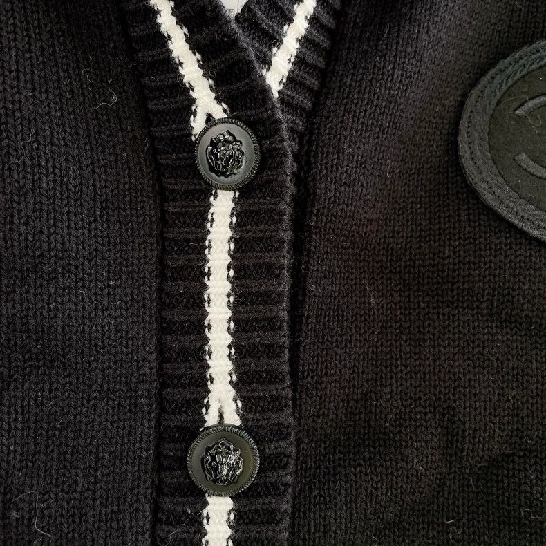 Chanel Chanel Black navy collar knitted cardigan jacket 2504-Nexta Size L / US 10 / IT 46 - 5 Thumbnail