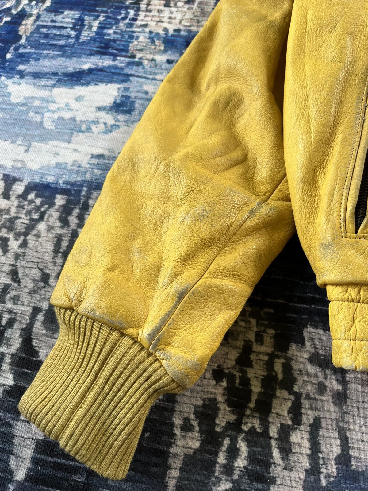 YELLOW CORN 💥STEALS💥Vintage Yellow Corn Sledge Hammer Leather Jacket 90s Size US M / EU 48-50 / 2 - 6 Thumbnail