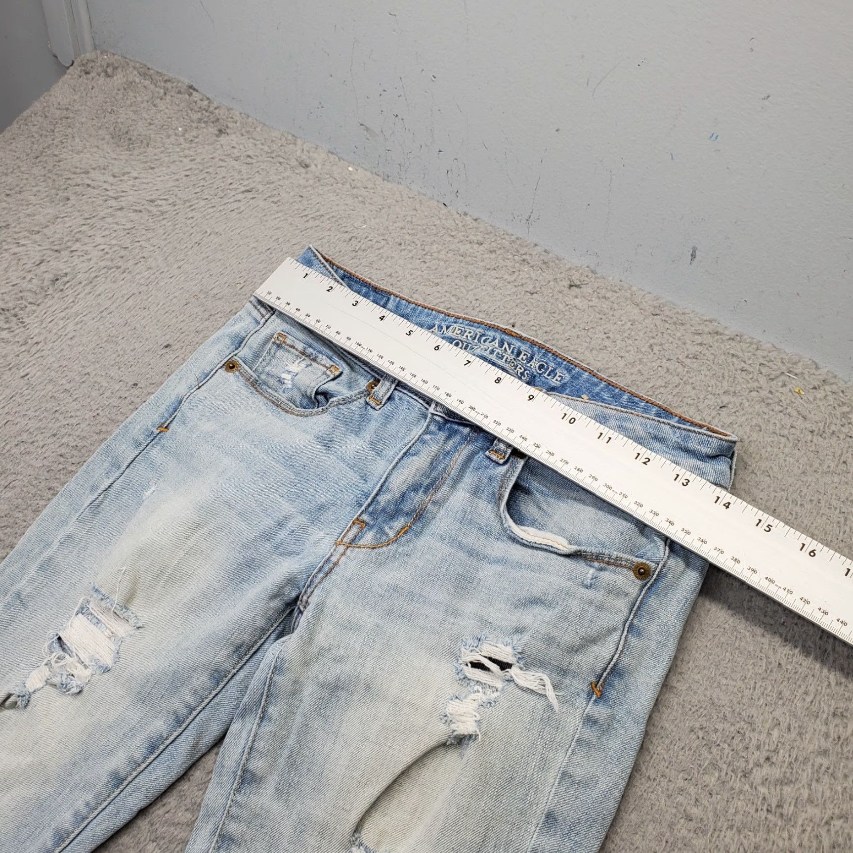 American Eagle Outfitters American Eagle Outfitters Skinny Jeans Womens Size 2 Blue Denim Distressed Light Wash Jeans Size 26" / US 2 / IT 38 - 3 Thumbnail