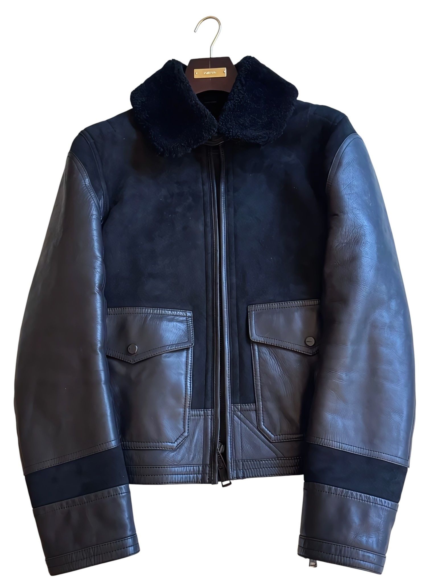 Ralph Lauren BLACK LABEL SUEDE LEATHER SHEARLING JACKET Size US M / EU 48-50 / 2 - 1 Thumbnail