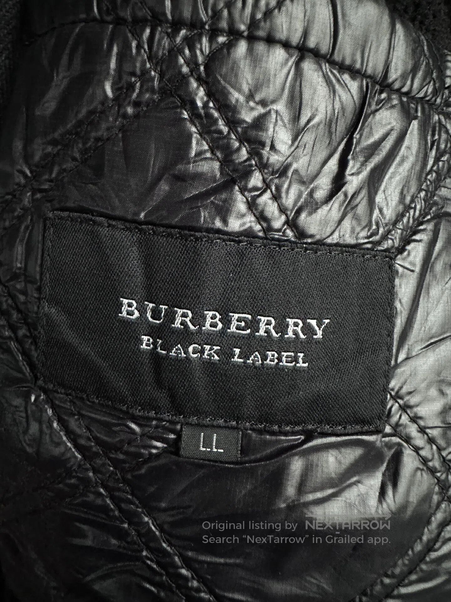 Burberry BURBERRY sizeLL Label: Black marked diamond-patterned cotto Size US XL / EU 56 / 4 - 4 Thumbnail