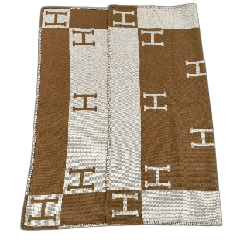 Hermes Hermes Brown Cashmere Wool Scarf Shawl Size ONE SIZE - 1 Thumbnail