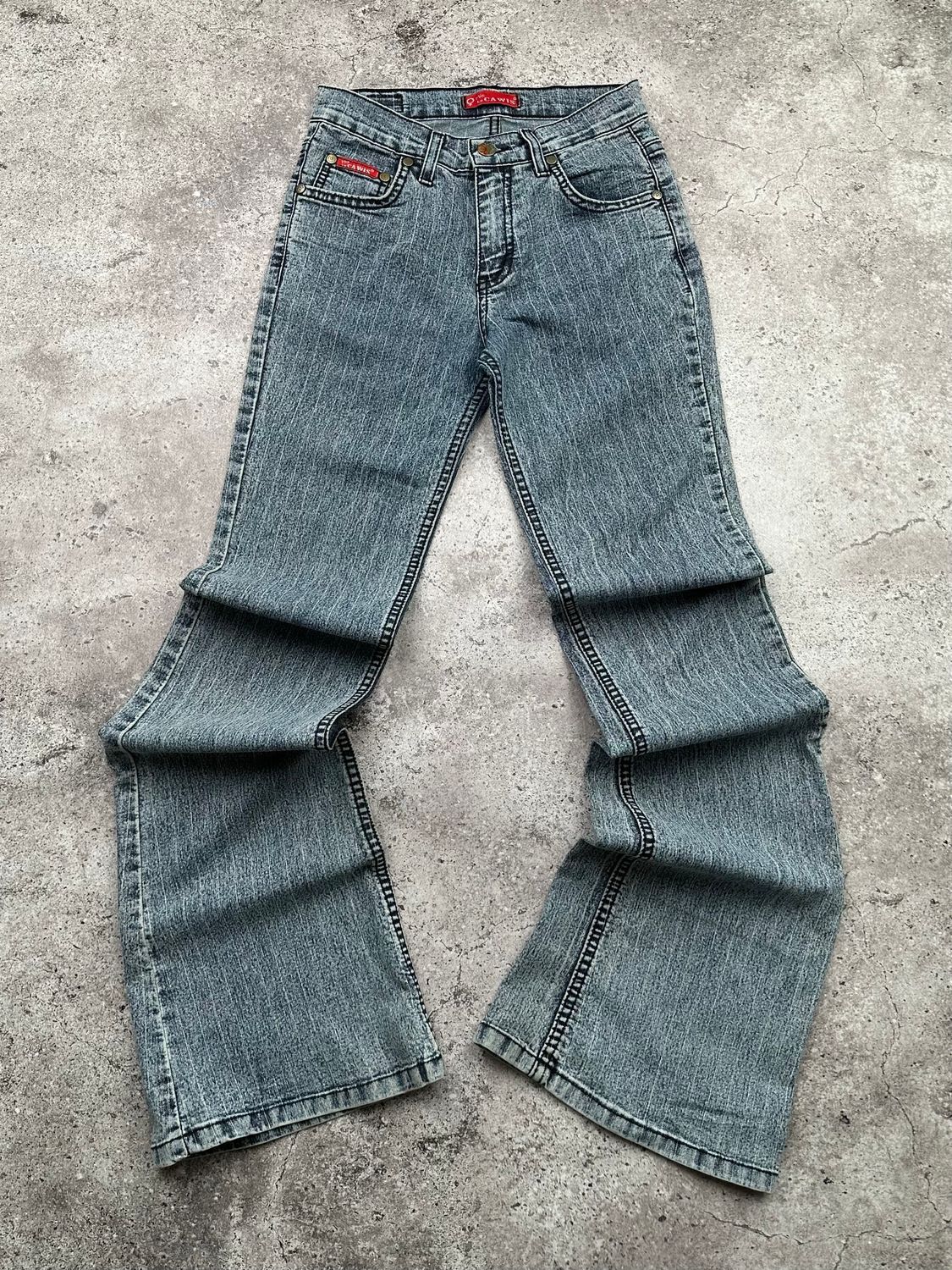 Japanese Brand Vintage Striped Flare Jeans C192(V258) Size 25" / US 0 / IT 36 - 1 Thumbnail