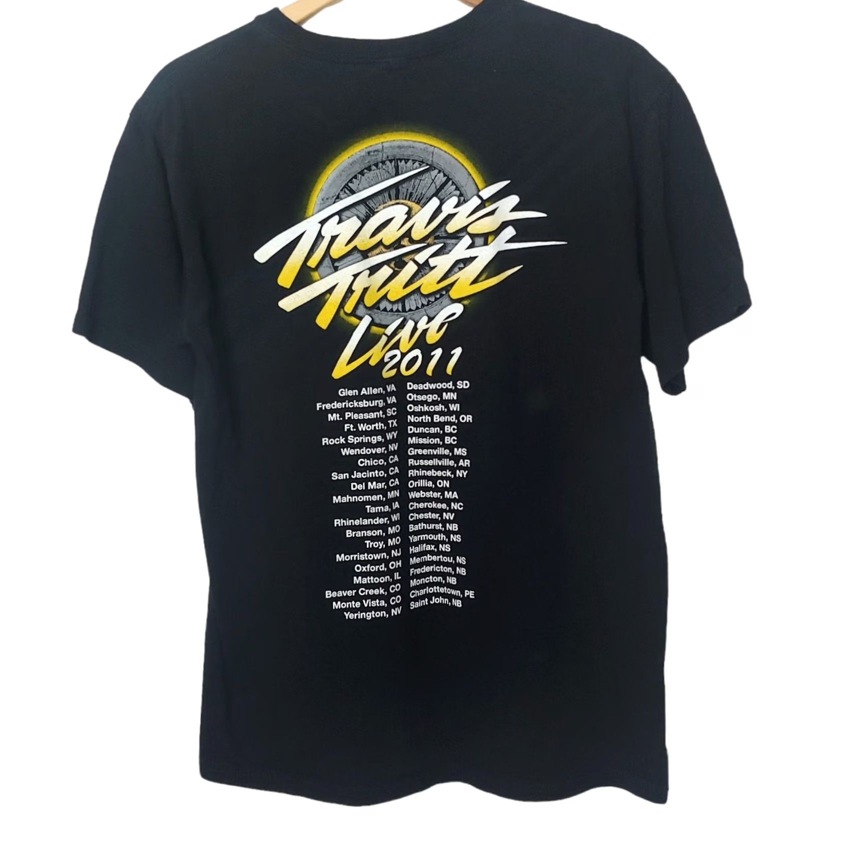 Anvil Travis Tritt Live Tour 2011 Shirt Medium Black Country Music Graphic T-Shirt Men M Short Sleeve Crew Neck Vintage No Size US M / EU 48-50 / 2 - 3 Thumbnail